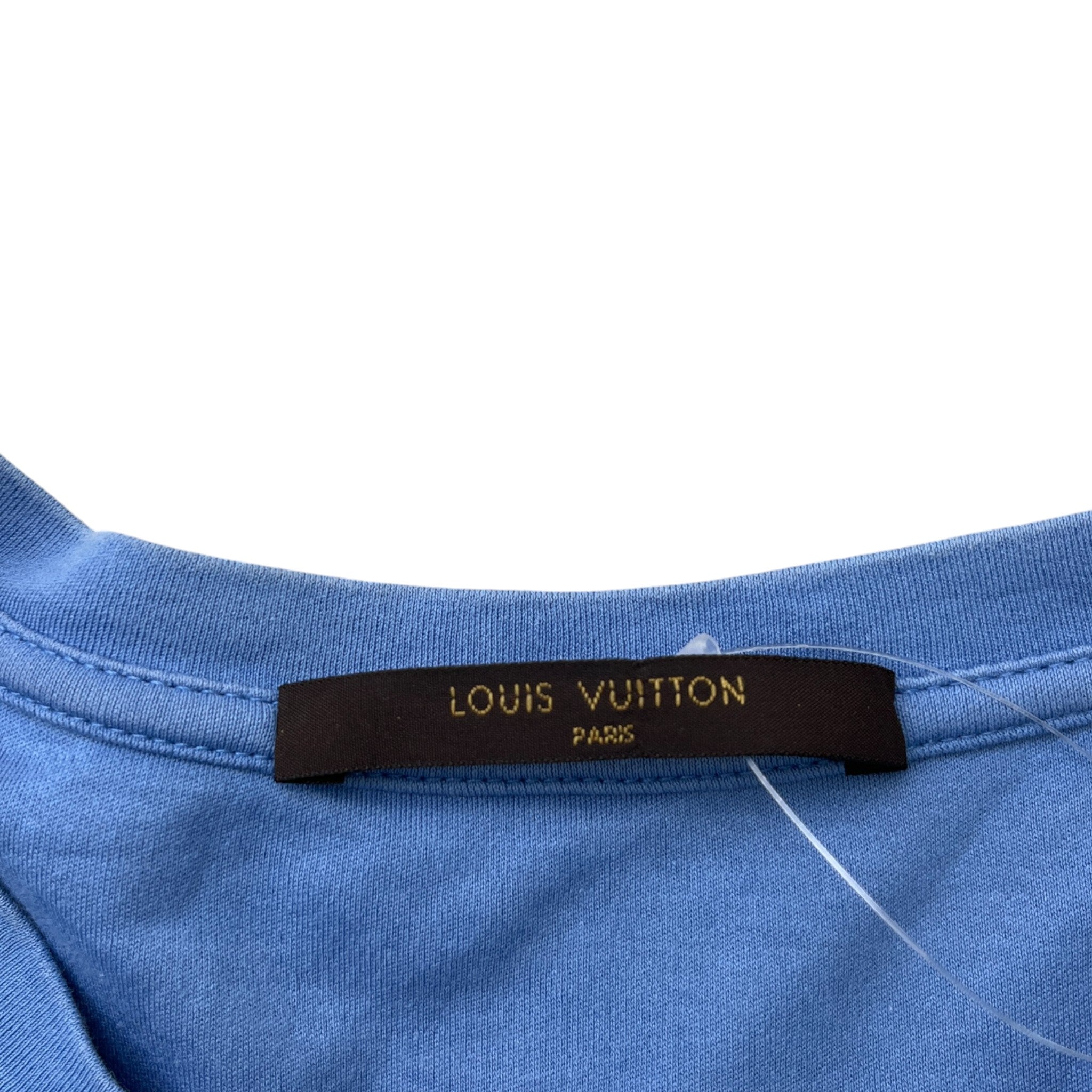 Men's Damier Pocket T-Shirt Blue Size M