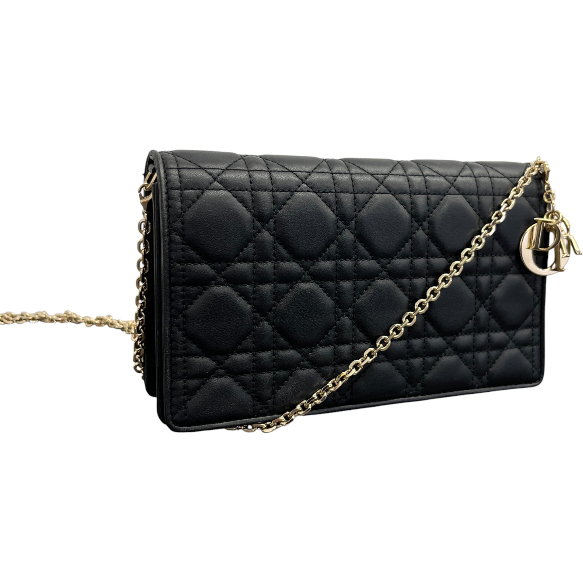 Women's Lady Dior Pouch With Chain Bag Black