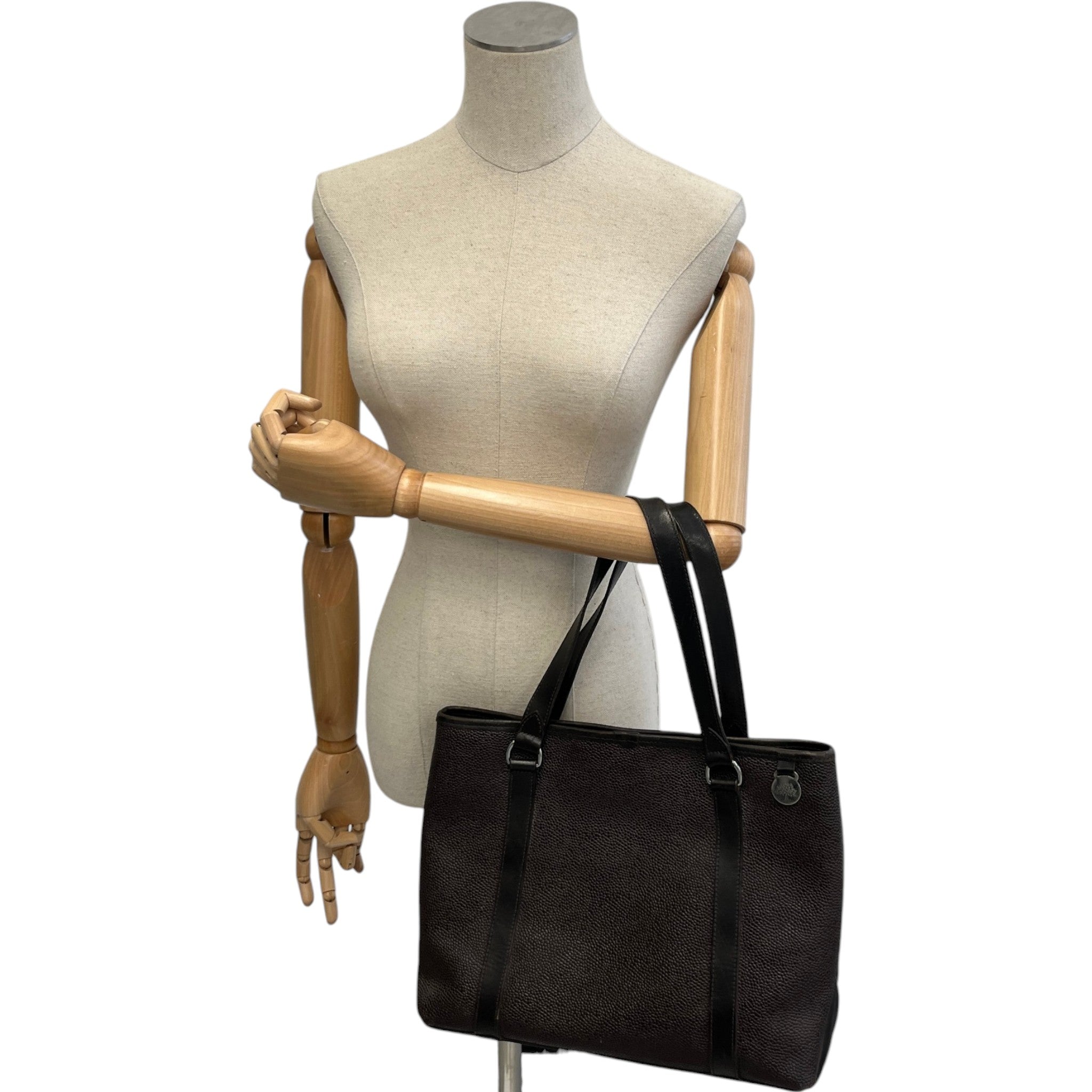Women's Chocolate Scotch Grain Leather Handbag Brown