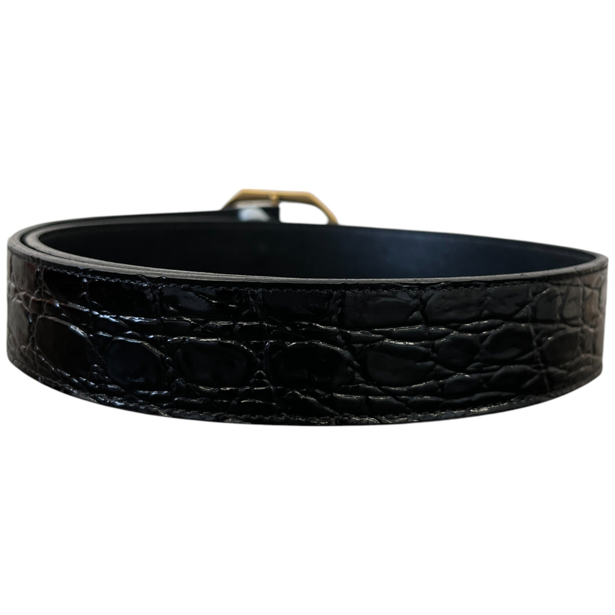 Women's Croc Print Logo Belt Black Size 70CM / UK 6