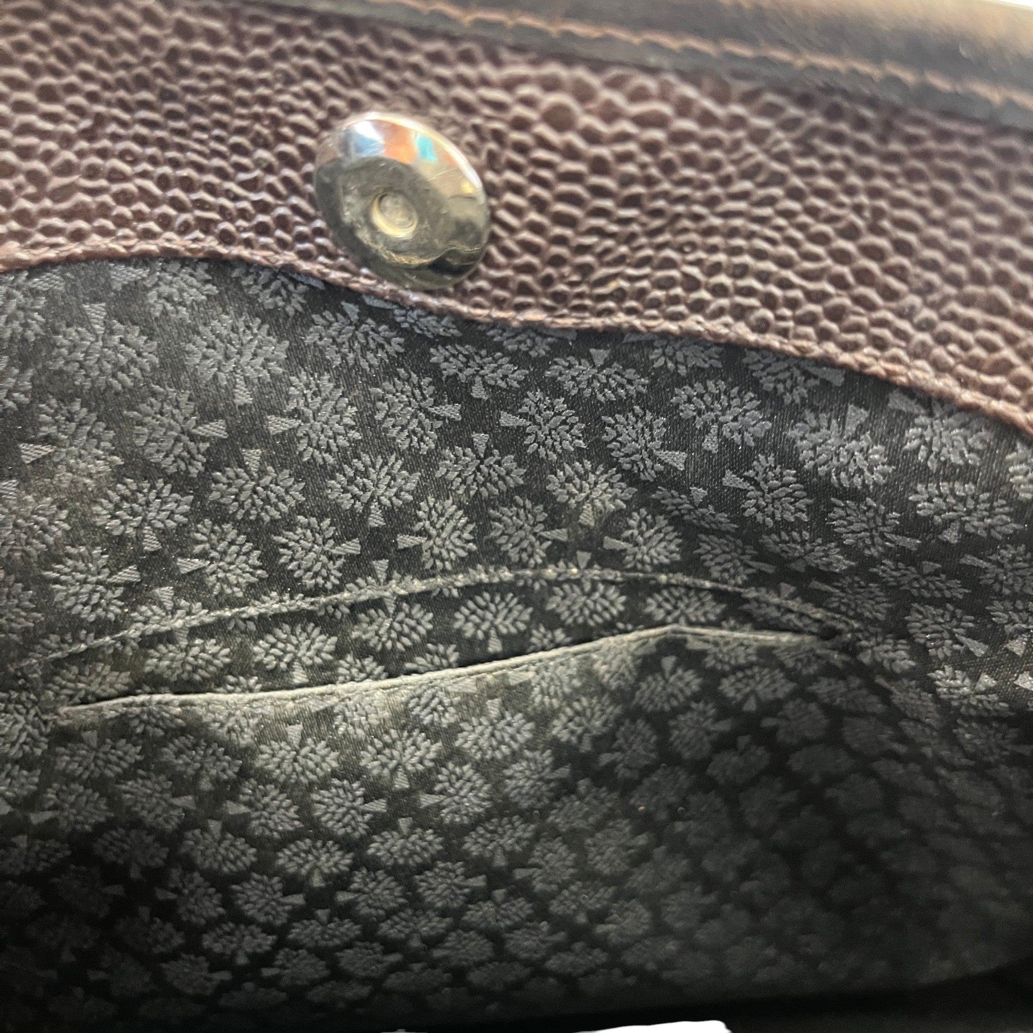 Women's Chocolate Scotch Grain Leather Handbag Brown