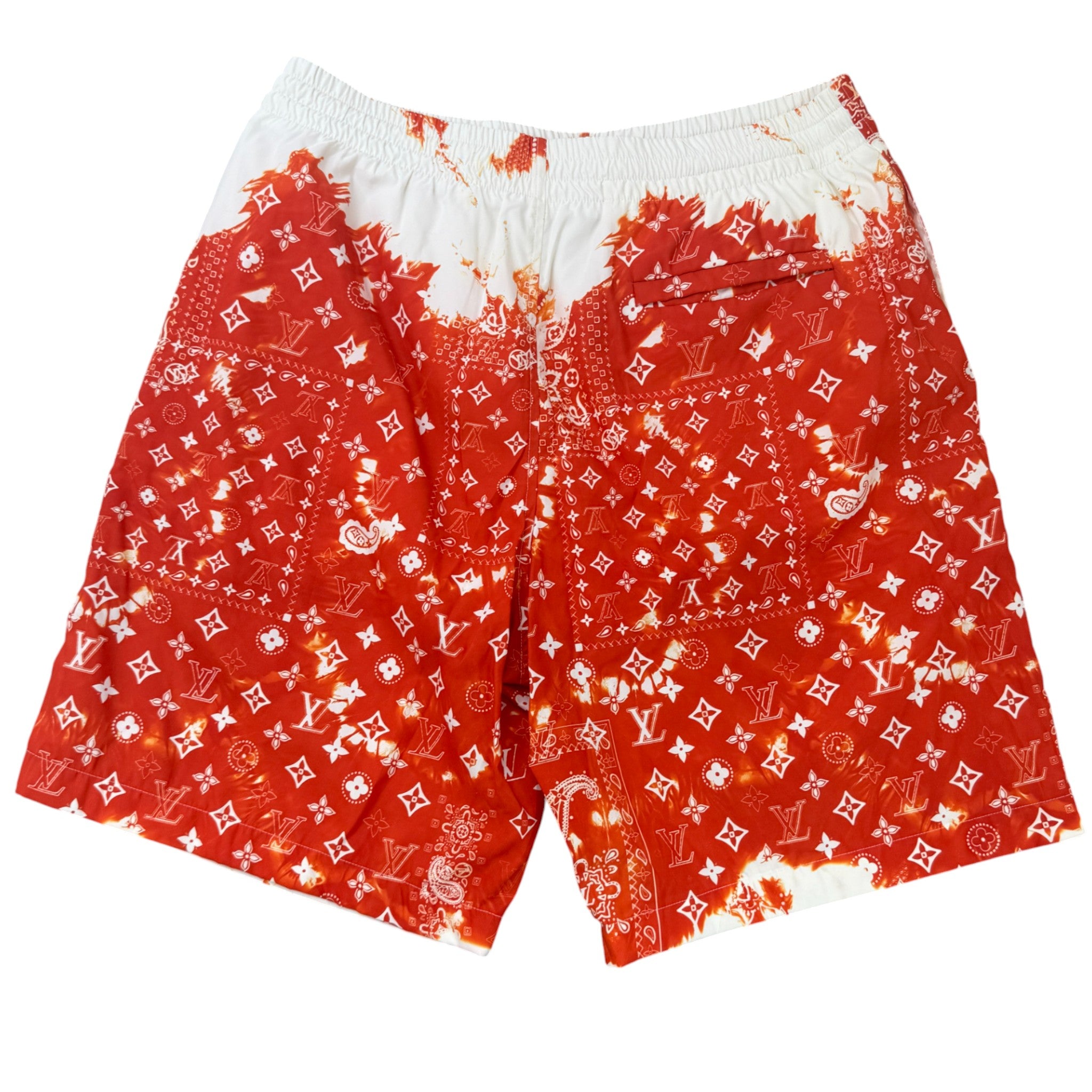 Men's Monogram Bandana Print Shorts Red Size L