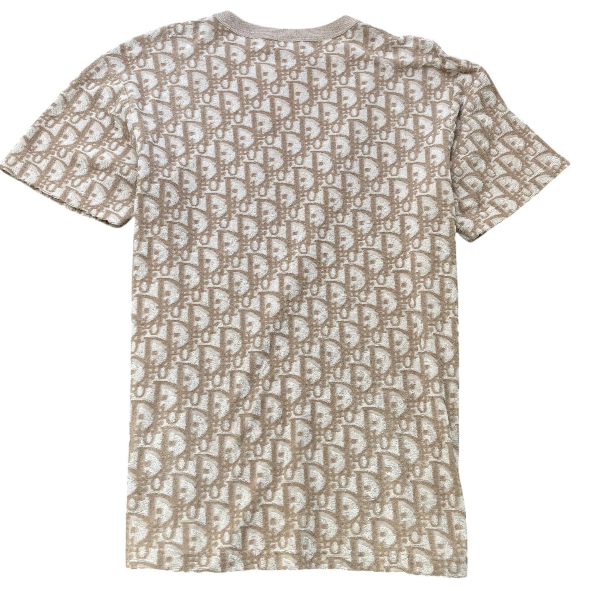 Men's Oblique Towelling T-Shirt Beige Size M