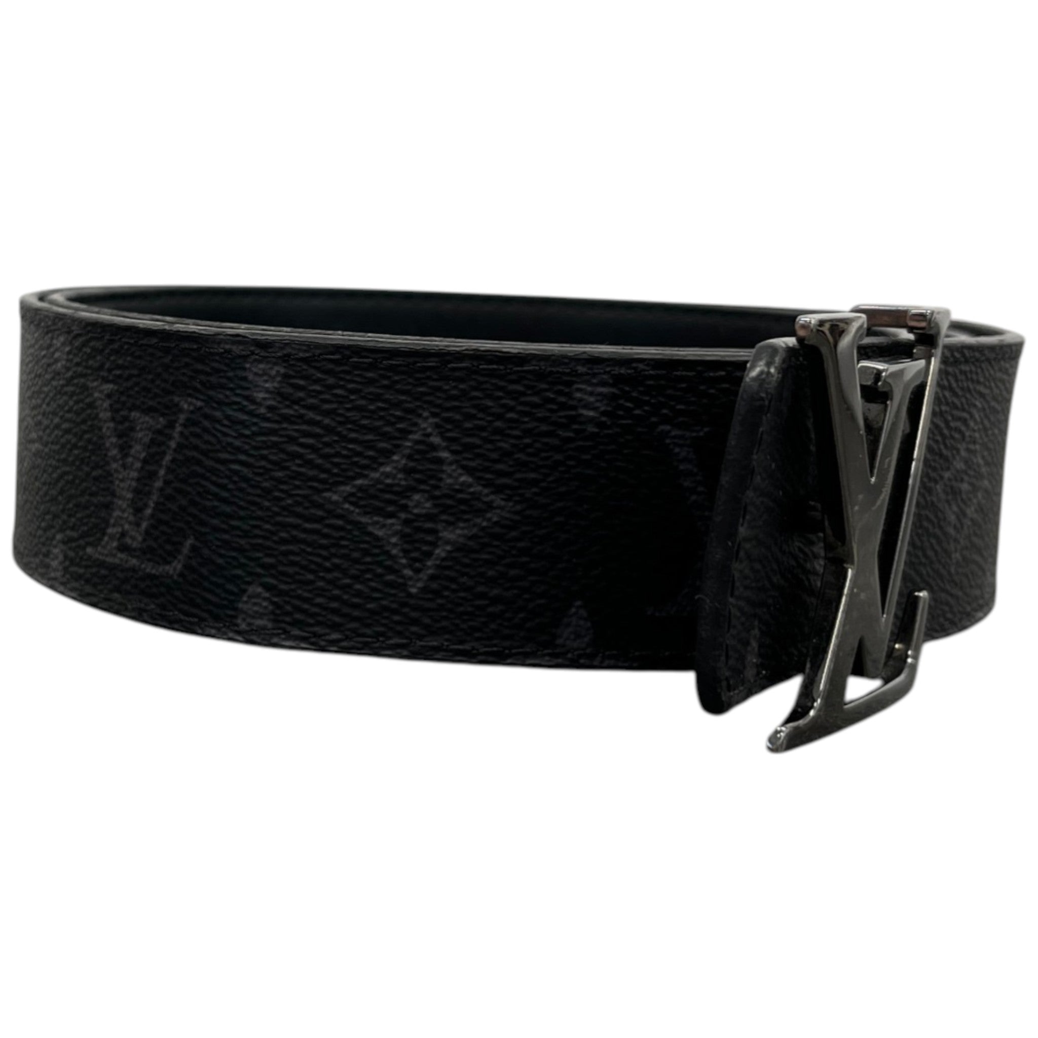 Men's Initiales Monogram Eclipse Belt Black Size Waist 36"