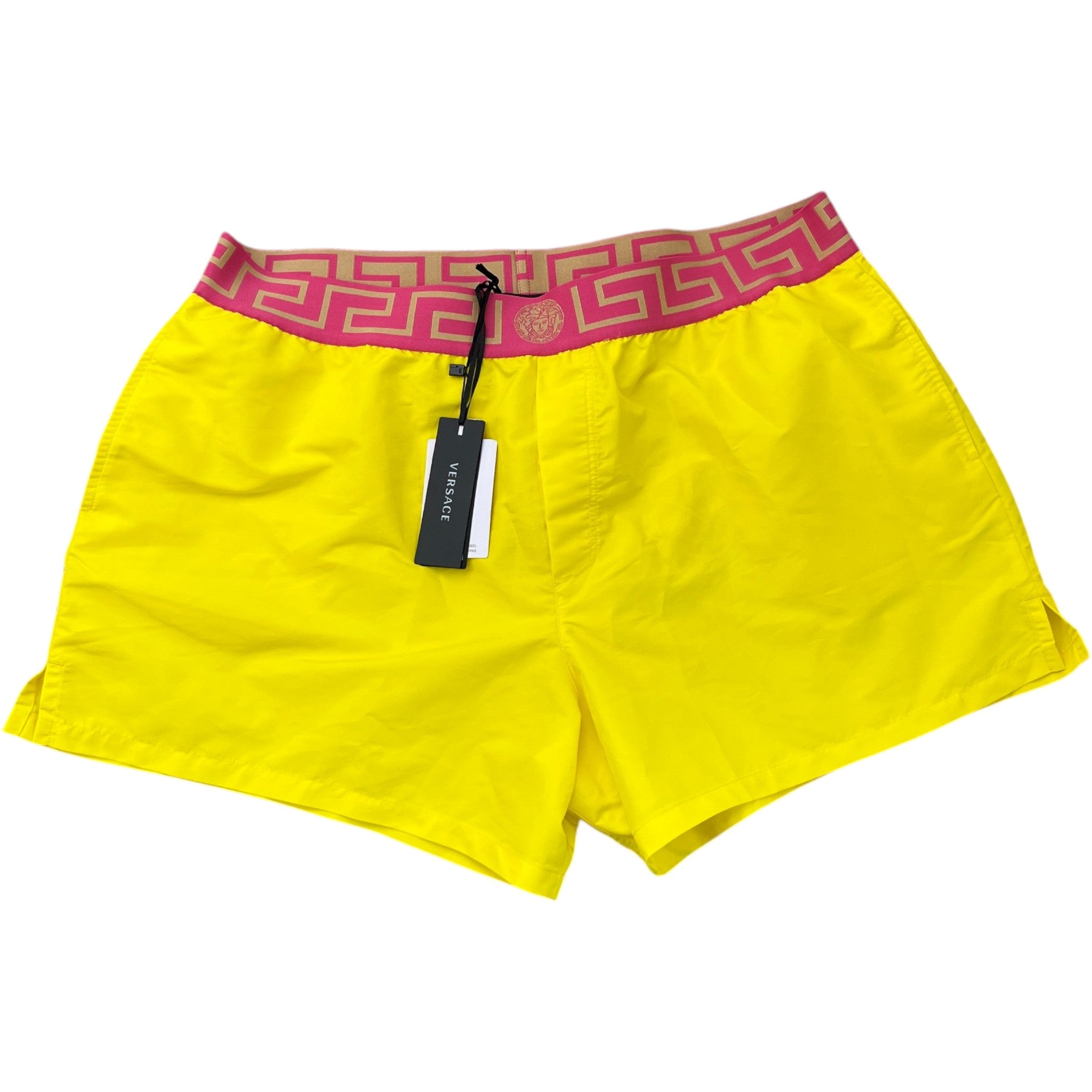 Men's Greca Boarder Swim Shorts Yellow Size XXXL