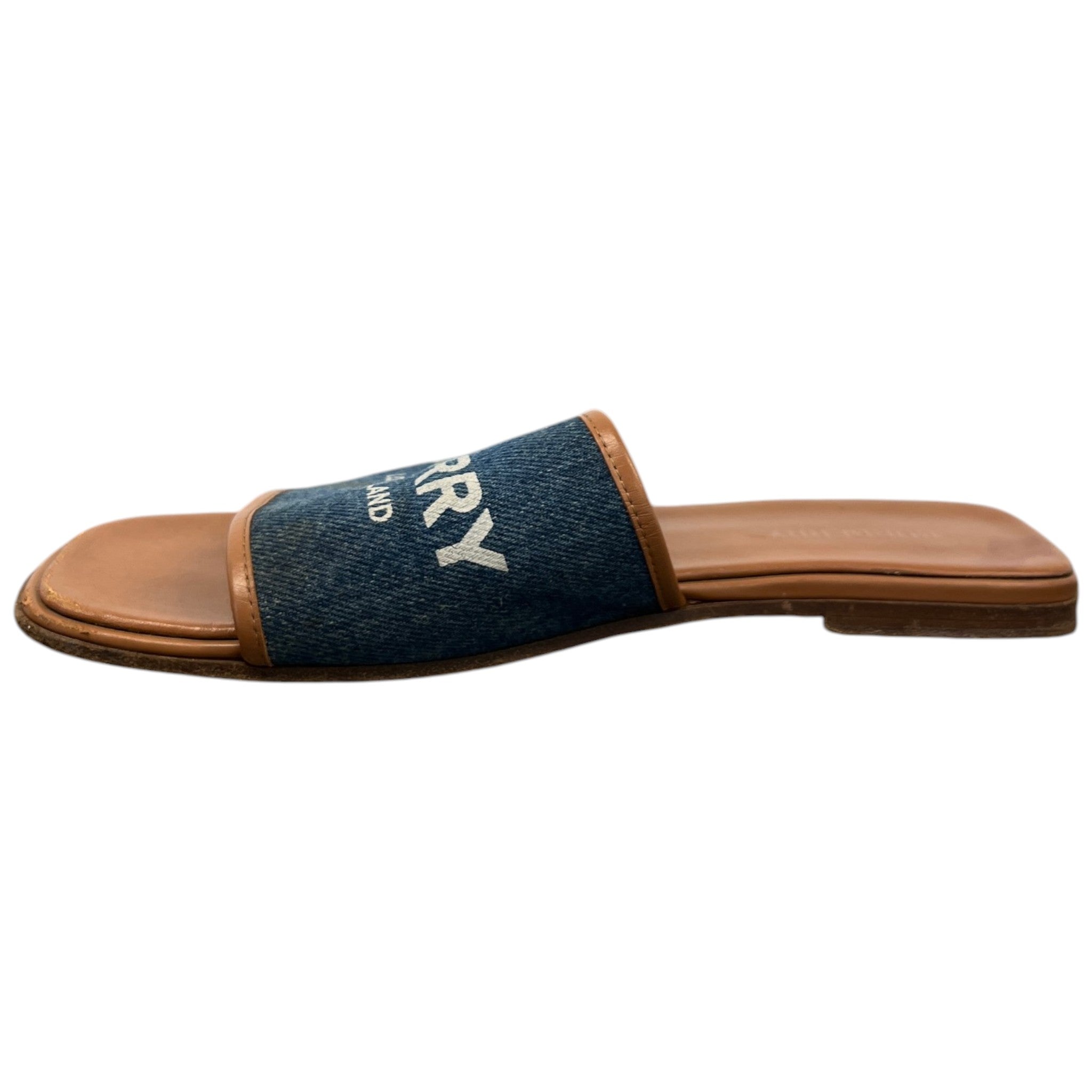 Women's Denim Logo Print Sandals Blue Size EU 39 / UK 6