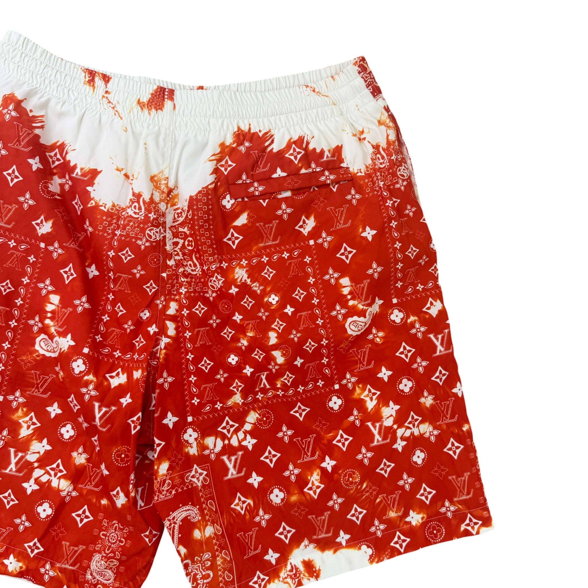 Men's Monogram Bandana Print Shorts Red Size L