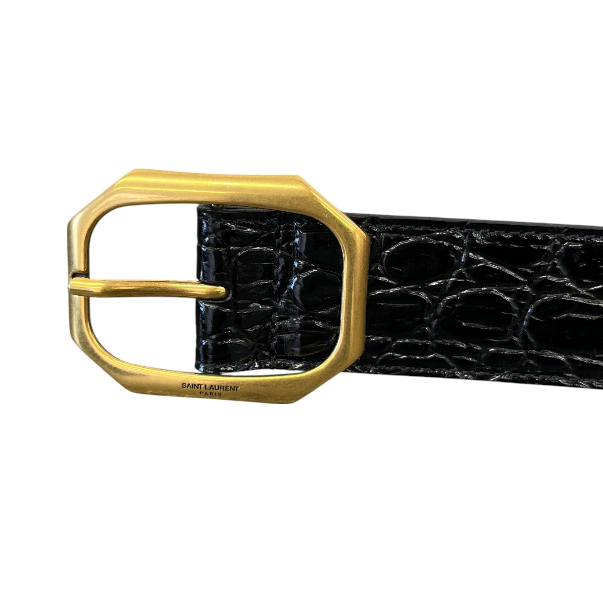 Women's Croc Print Logo Belt Black Size 70CM / UK 6