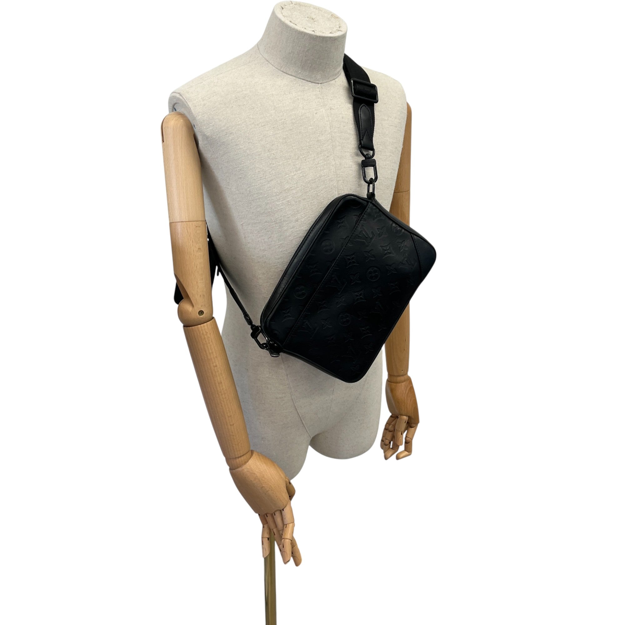 Men's Monogram Duo Messenger Bag Black