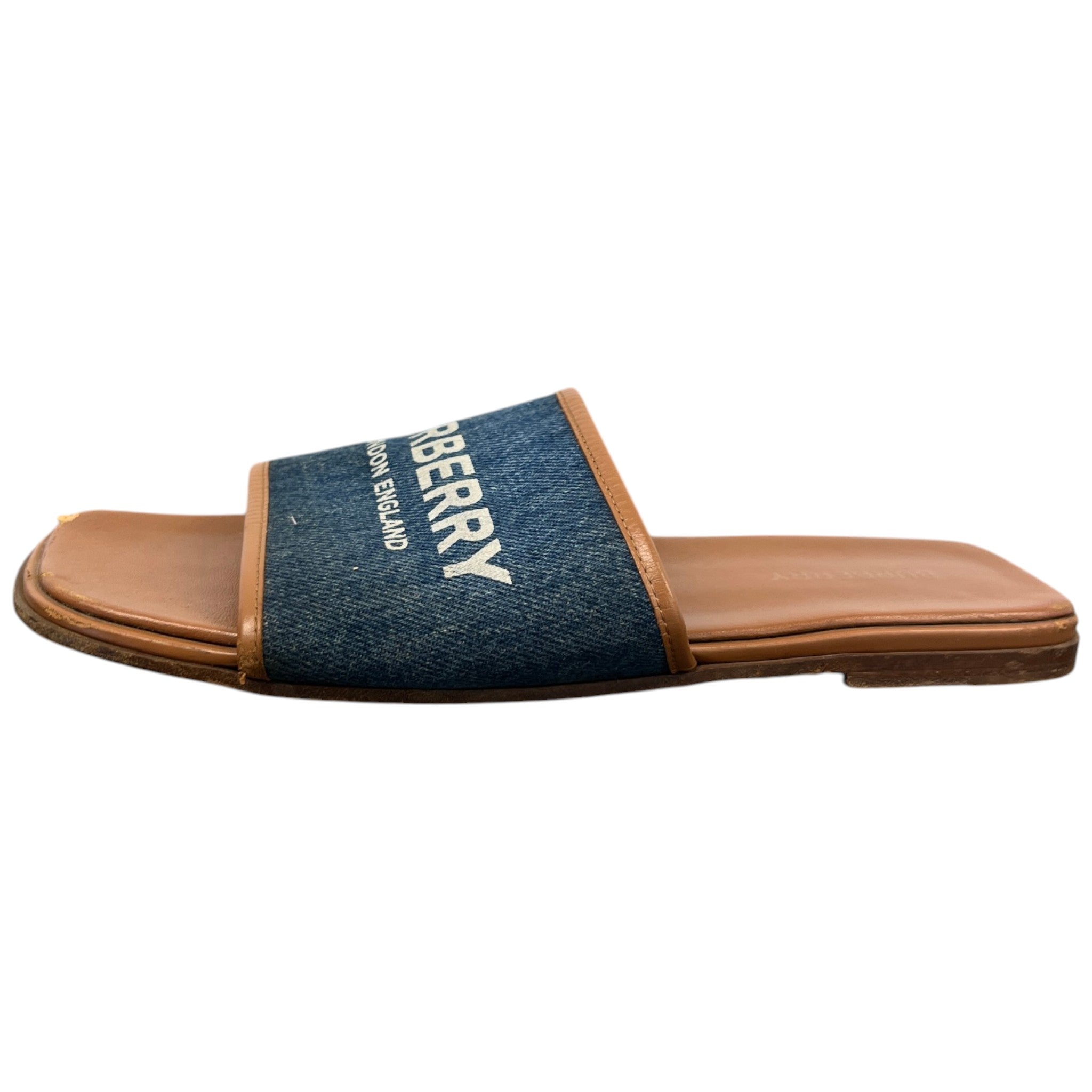 Women's Denim Logo Print Sandals Blue Size EU 39 / UK 6