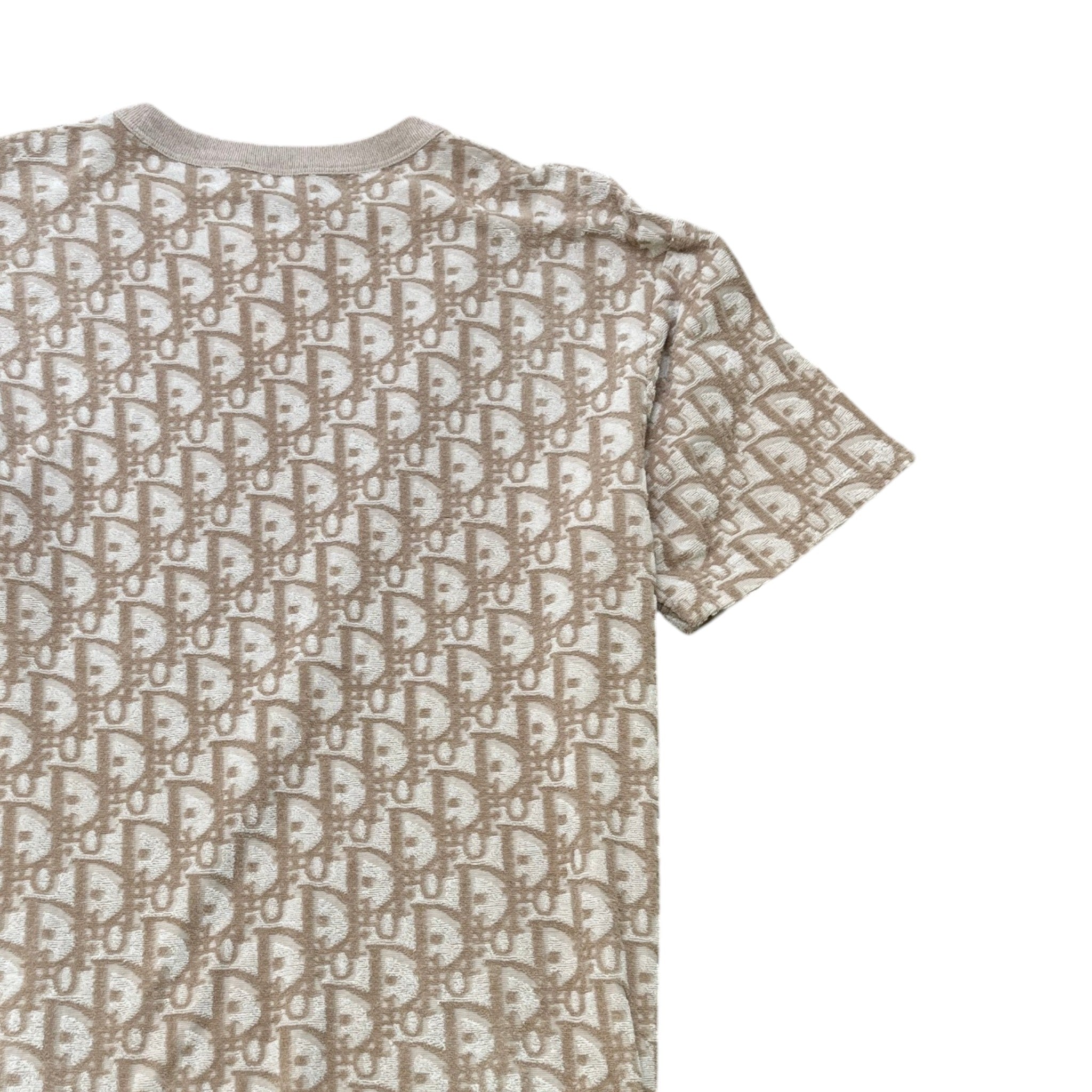 Men's Oblique Towelling T-Shirt Beige Size M