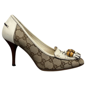 Women's GG Supreme Tassel Heels Beige Size UK 3 / EU 36