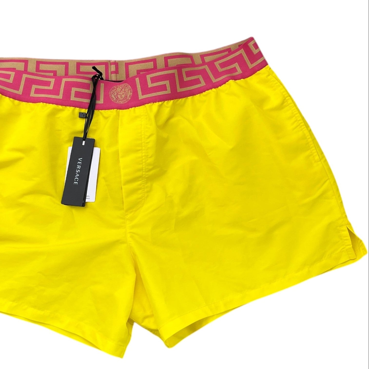 Men's Greca Boarder Swim Shorts Yellow Size XXXL