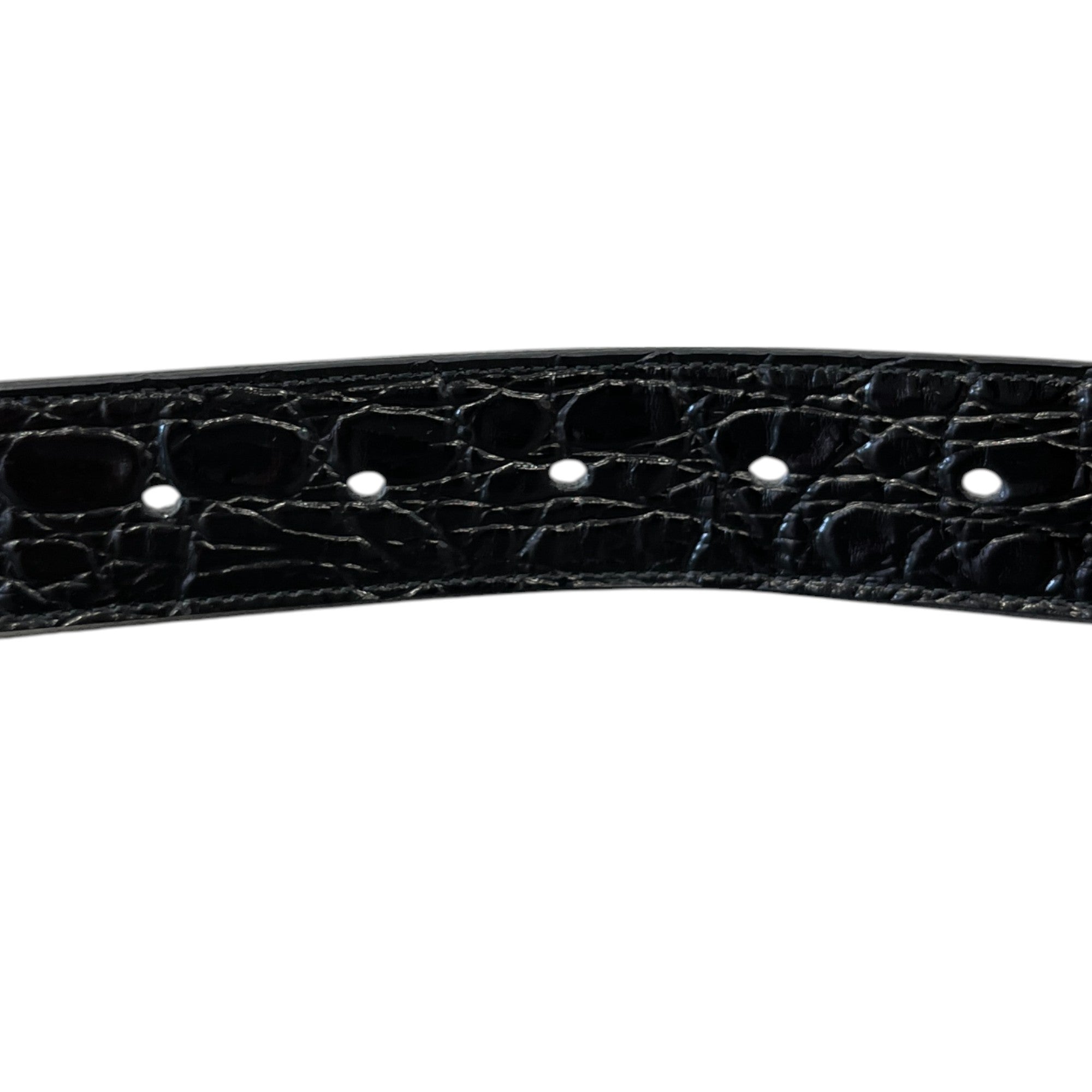 Women's Croc Print Logo Belt Black Size 70CM / UK 6