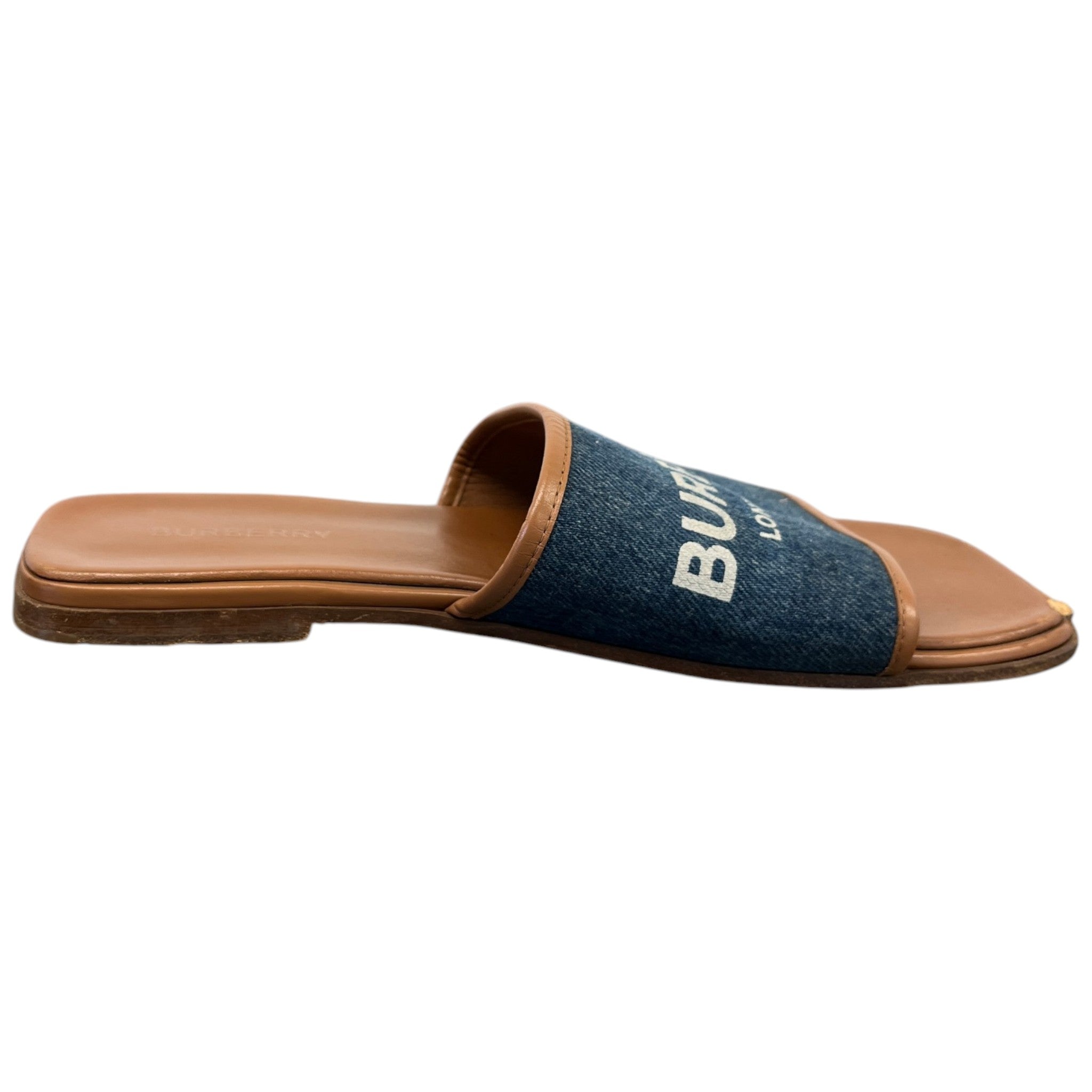Women's Denim Logo Print Sandals Blue Size EU 39 / UK 6