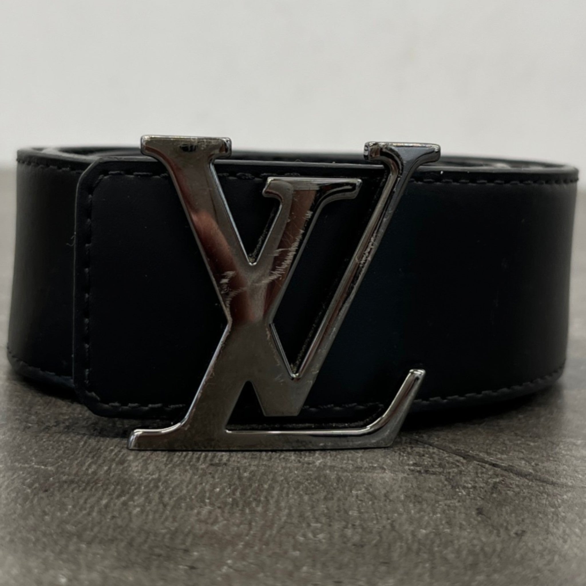 Men's Initiales Monogram Eclipse Belt Black Size Waist 36"