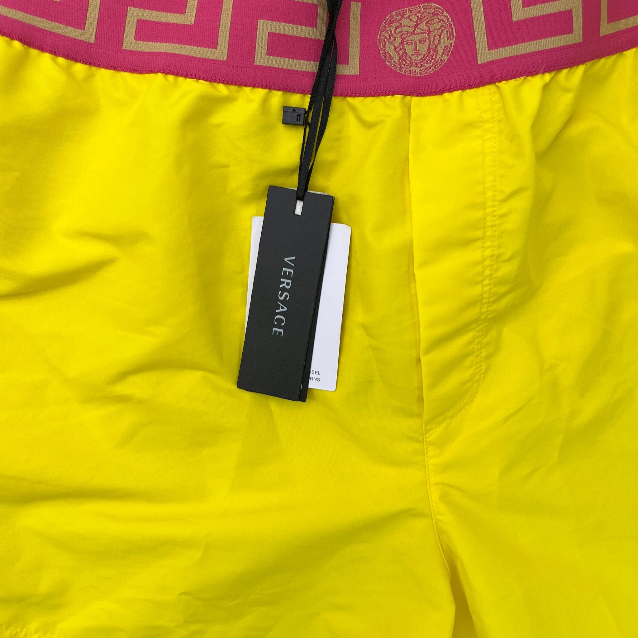 Men's Greca Boarder Swim Shorts Yellow Size XXXL