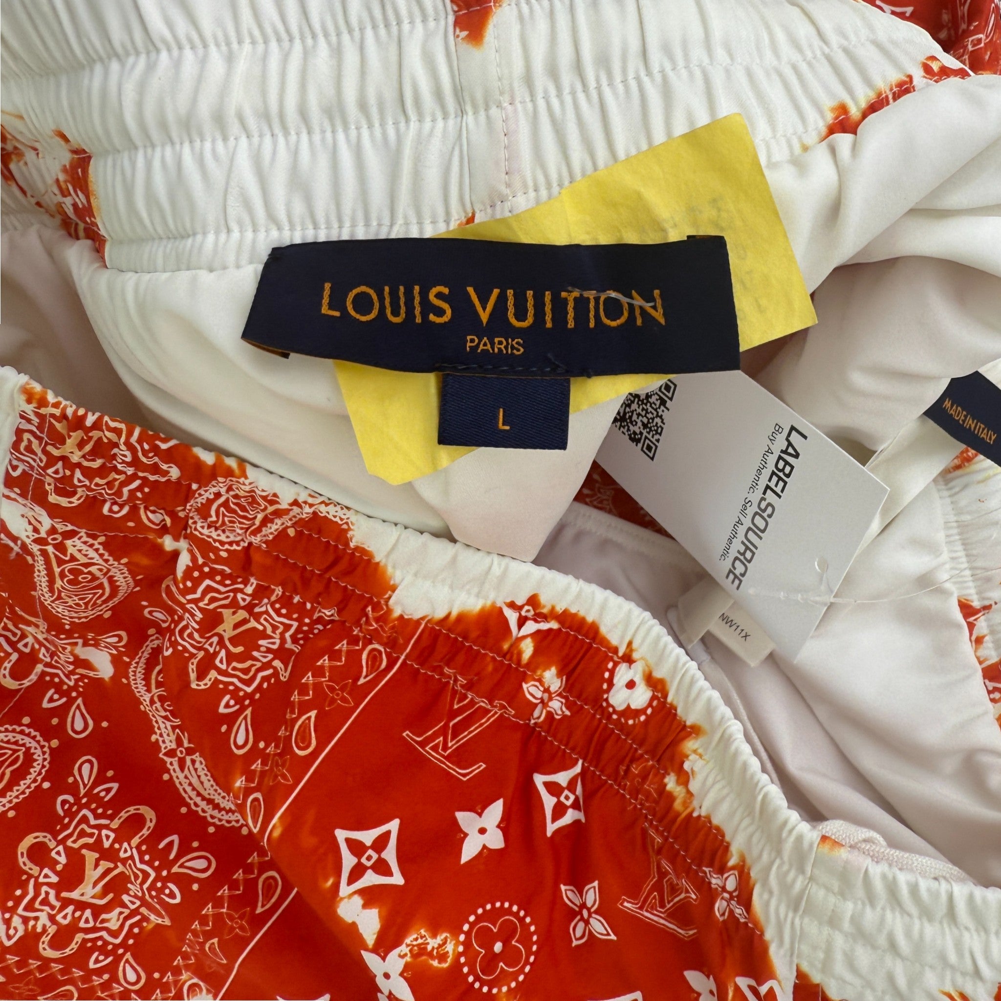 Men's Monogram Bandana Print Shorts Red Size L