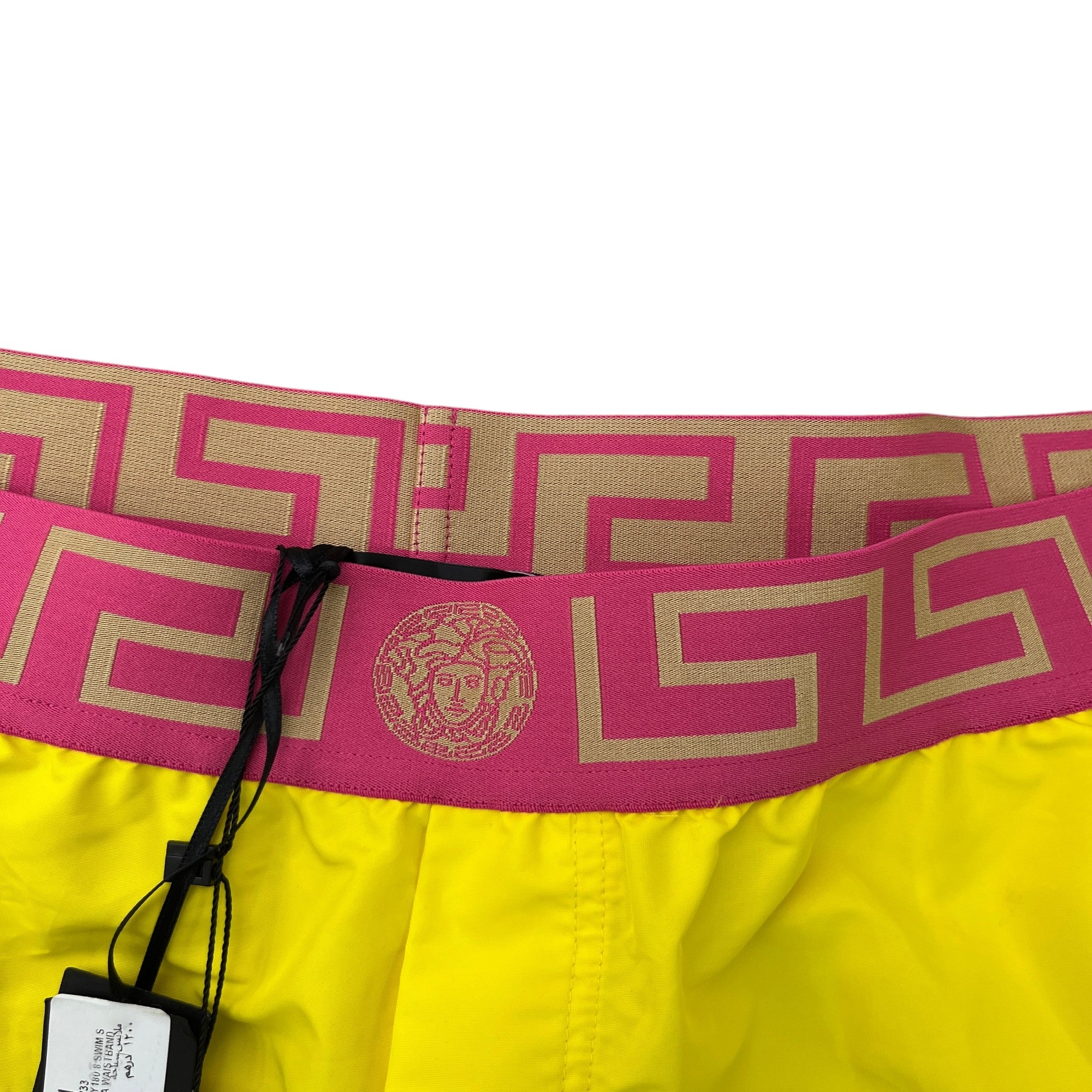 Men's Greca Boarder Swim Shorts Yellow Size XXXL