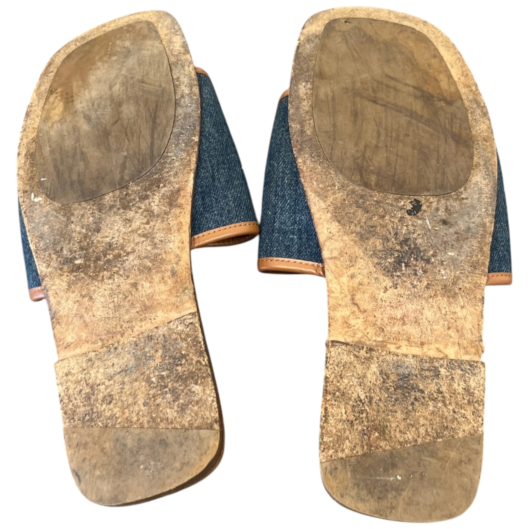 Women's Denim Logo Print Sandals Blue Size EU 39 / UK 6