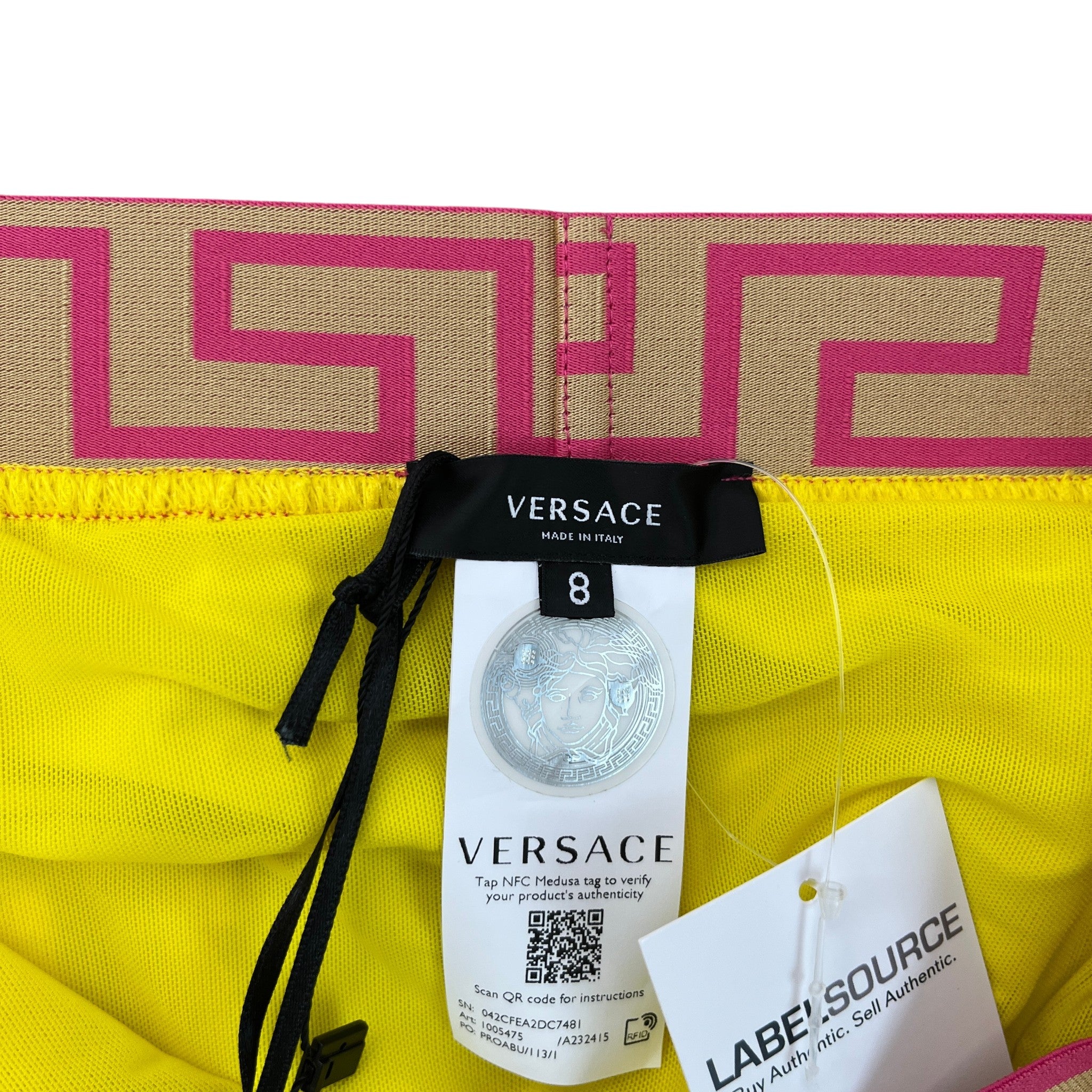 Men's Greca Boarder Swim Shorts Yellow Size XXXL