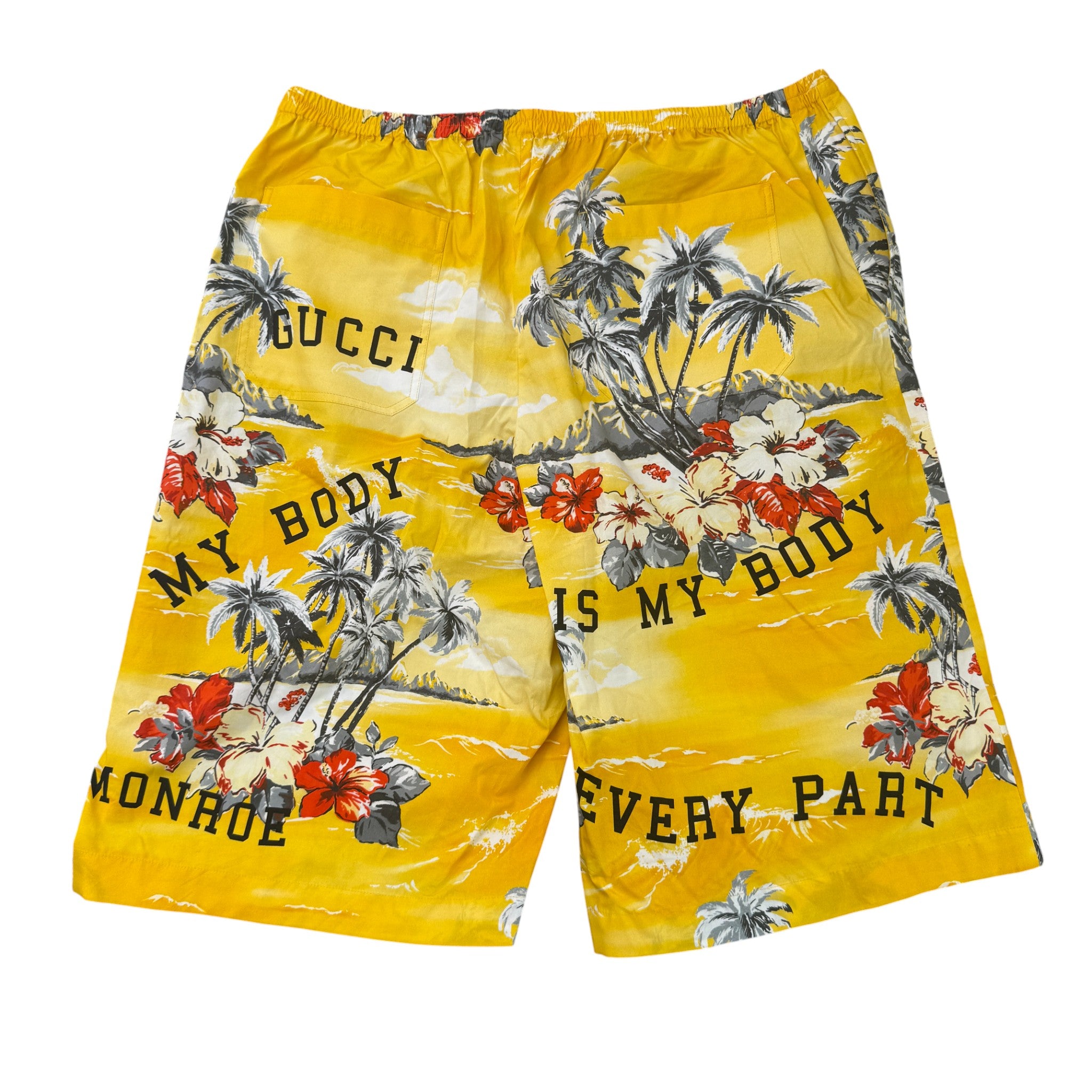 Men's Ocean Palms Print Shorts Yellow Size IT 52 / UK 36