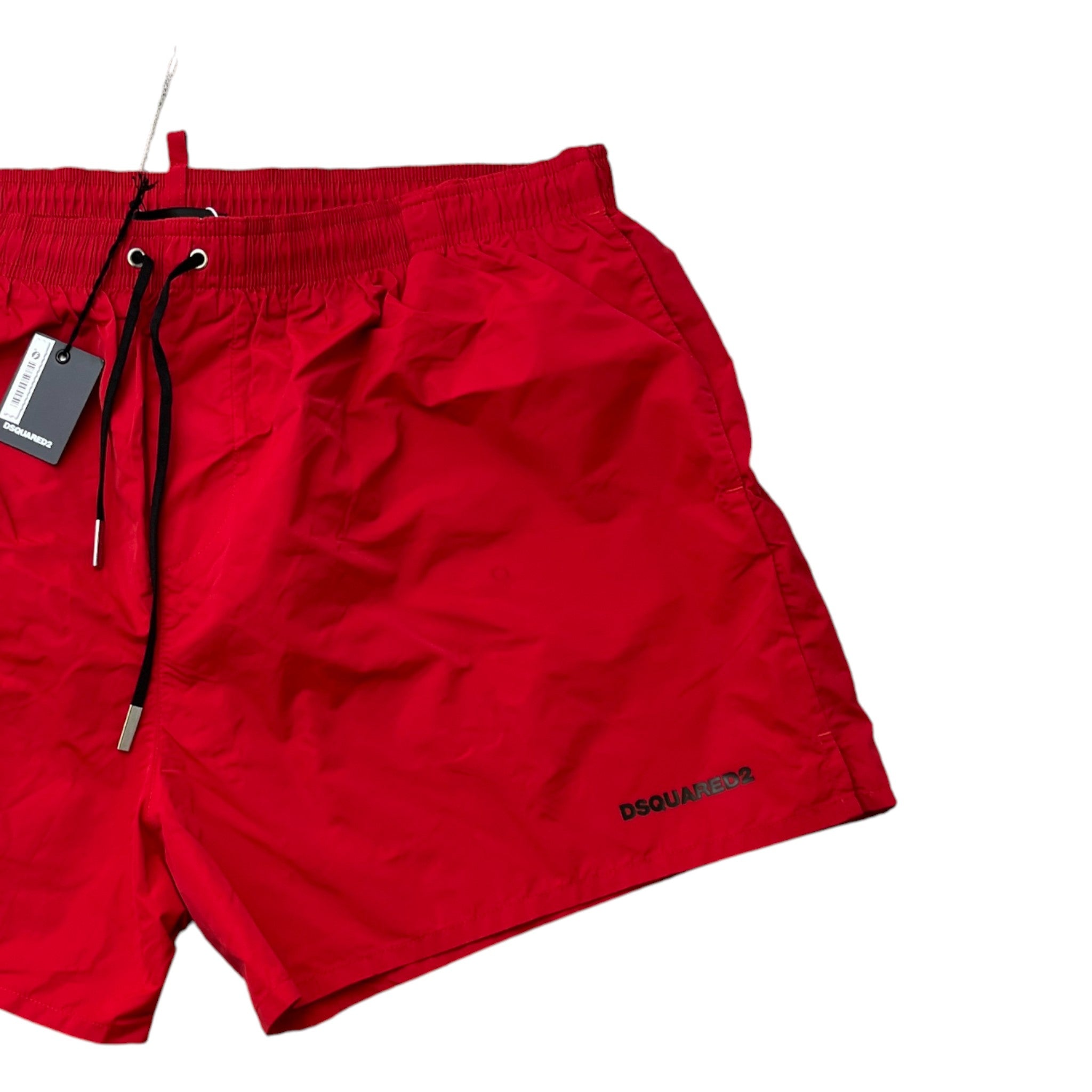 Men's Icon Logo Print Swim Shorts Red Size XL