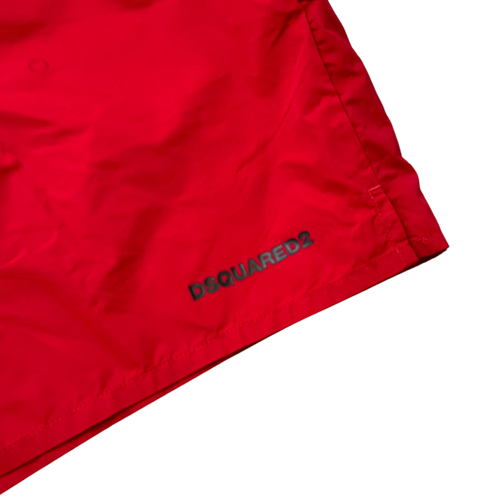 Men's Icon Logo Print Swim Shorts Red Size XXL