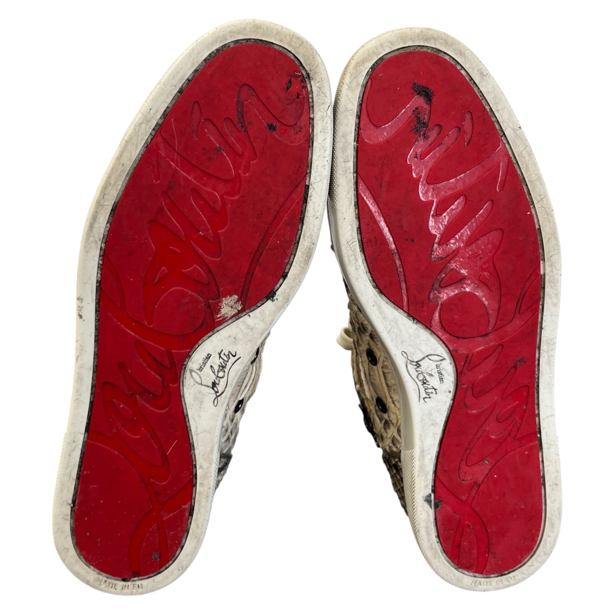 Men's Louis Flat Python High Trainers Beige Size EU 40.5 / UK 6.5