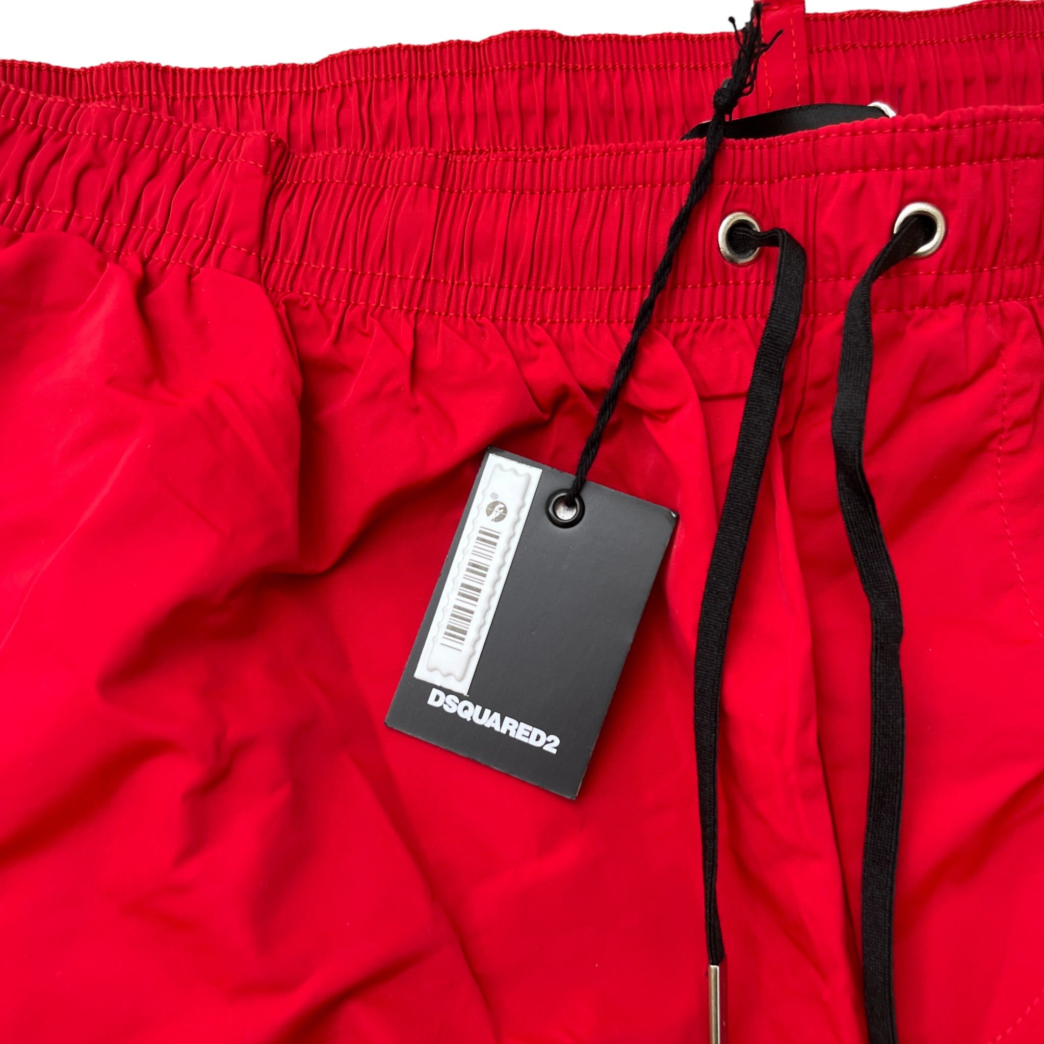 Men's Icon Logo Print Swim Shorts Red Size XL