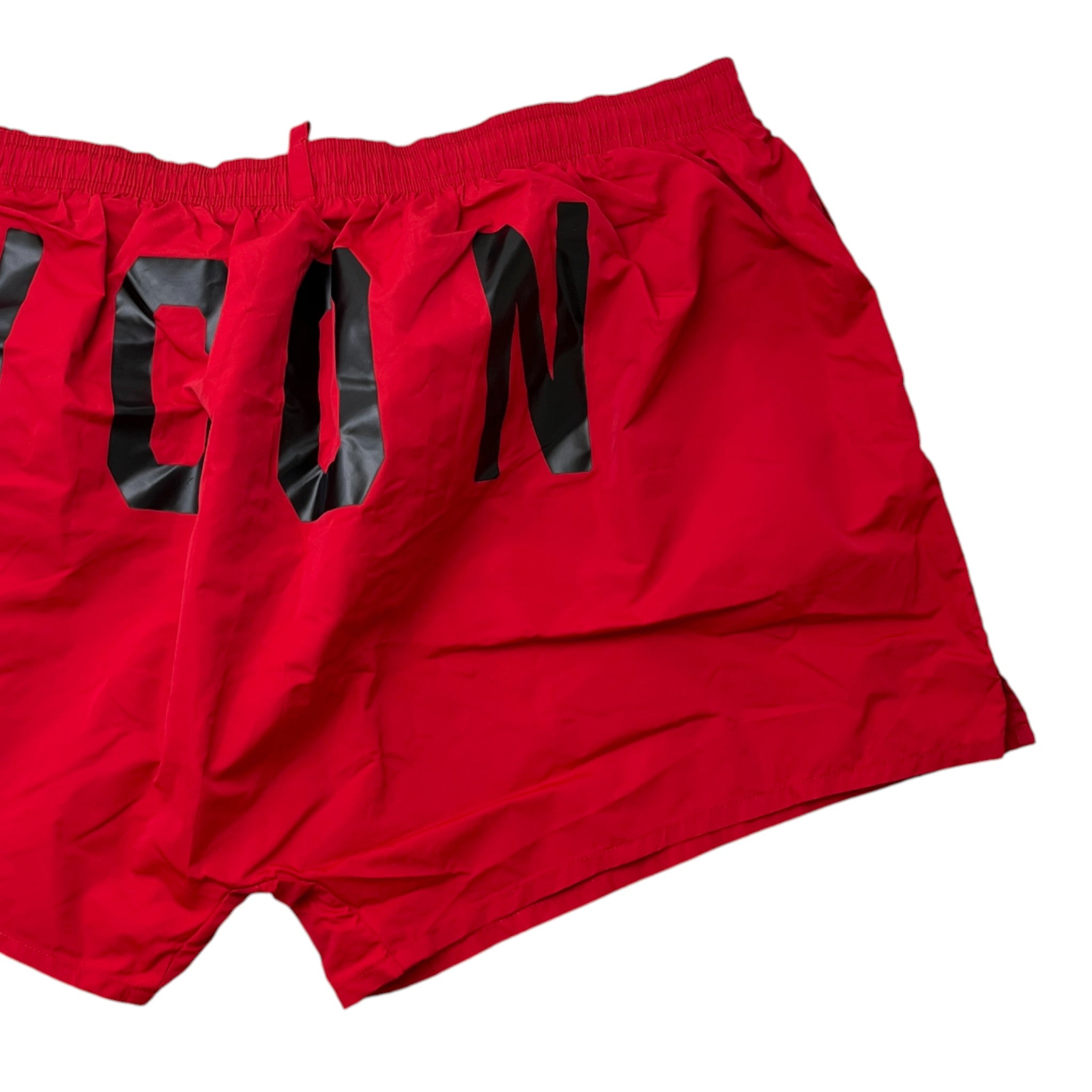Men's Icon Logo Print Swim Shorts Red Size XXL