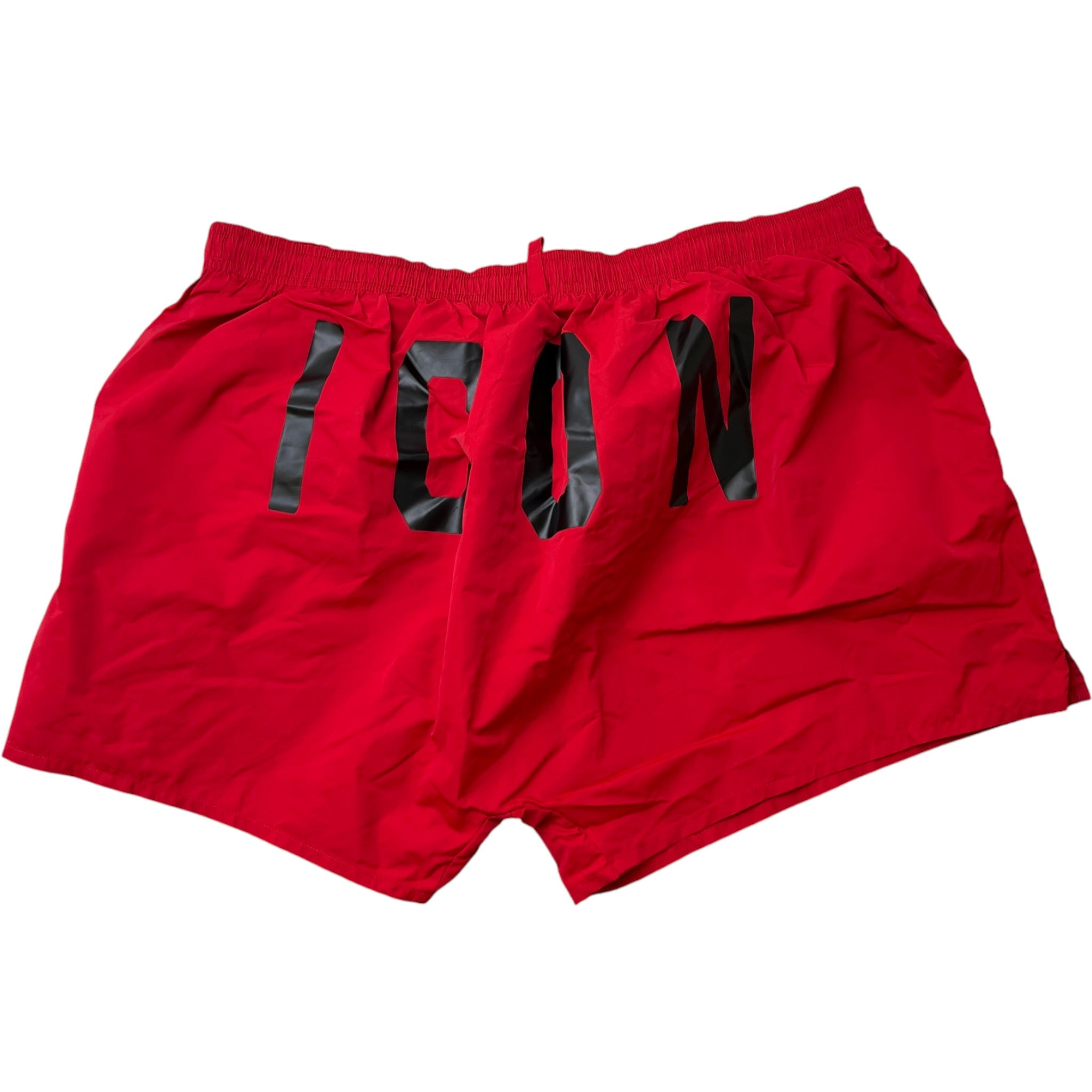 Men's Icon Logo Print Swim Shorts Red Size XXL