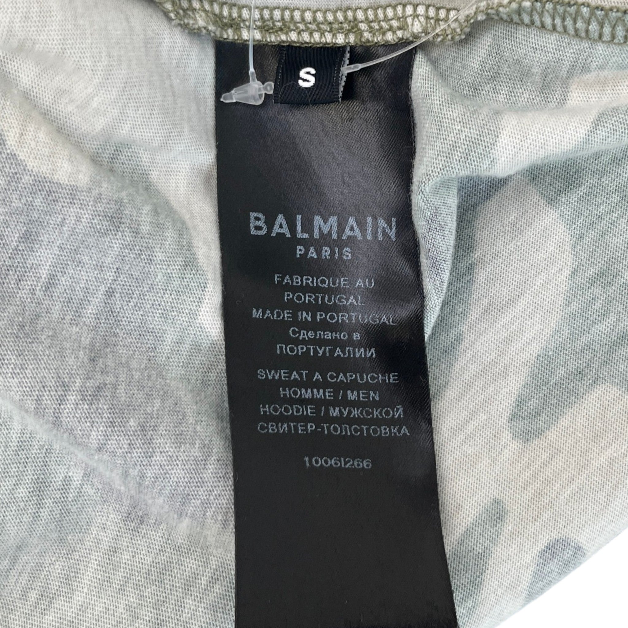 Men's Logo Print Camo Hoodie Khaki Size S