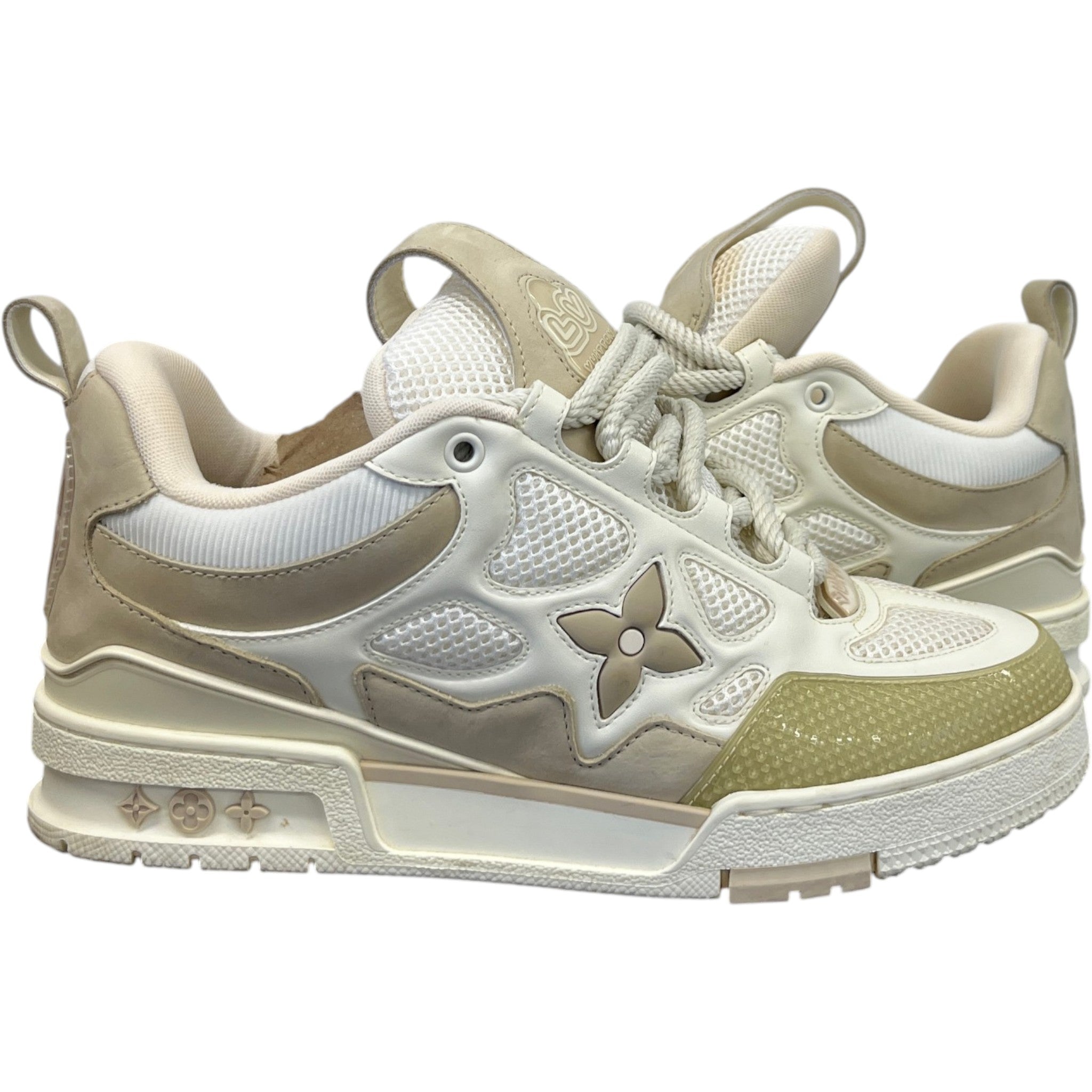 Men's Lv Skate Low Trainers Beige Size EU 40.5 / UK 6.5