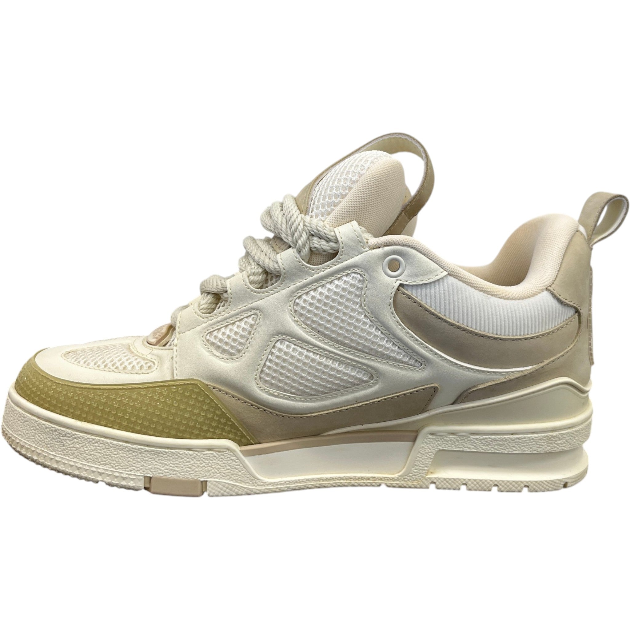 Men's Lv Skate Low Trainers Beige Size EU 40.5 / UK 6.5