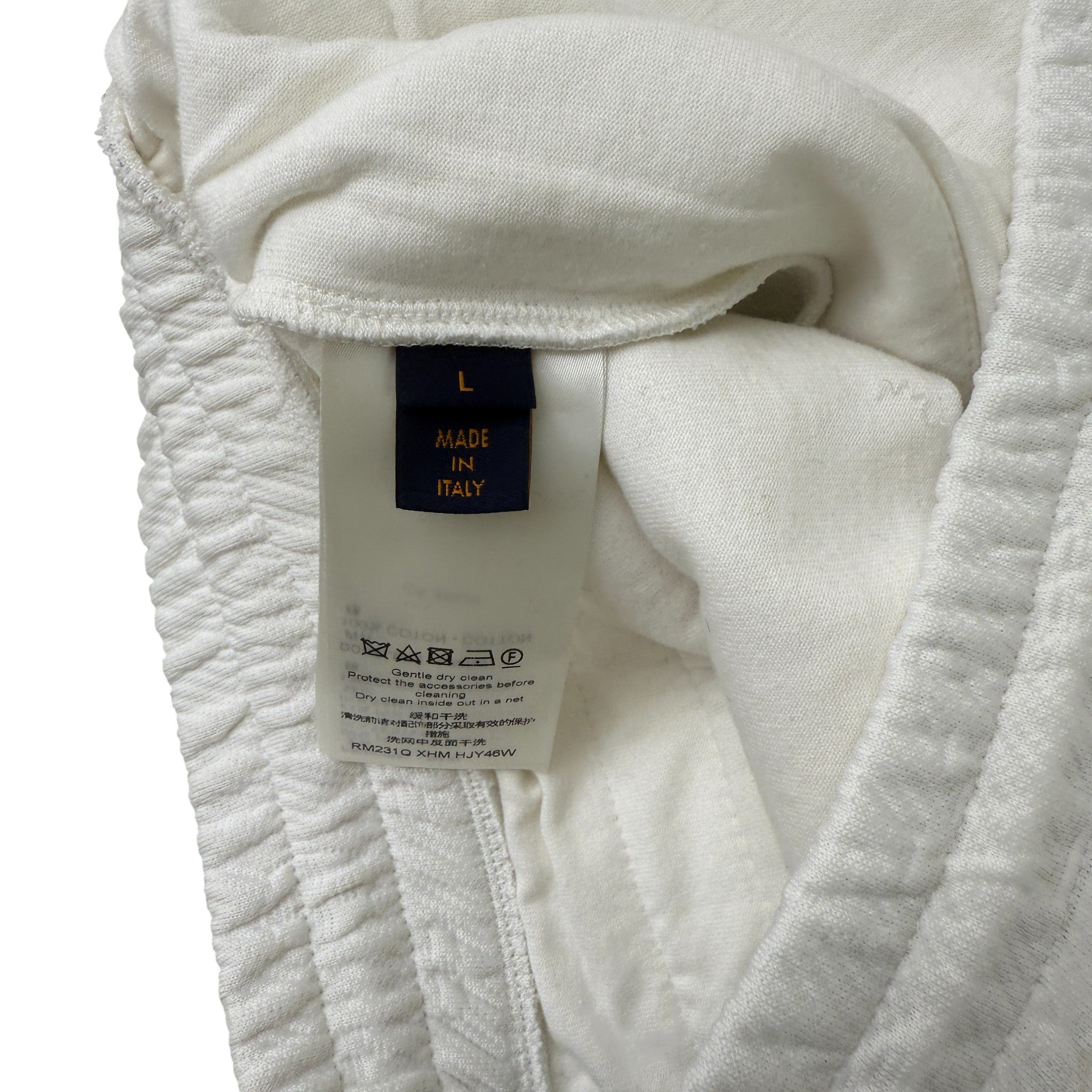 Men's Monogram Print Joggers White Size L