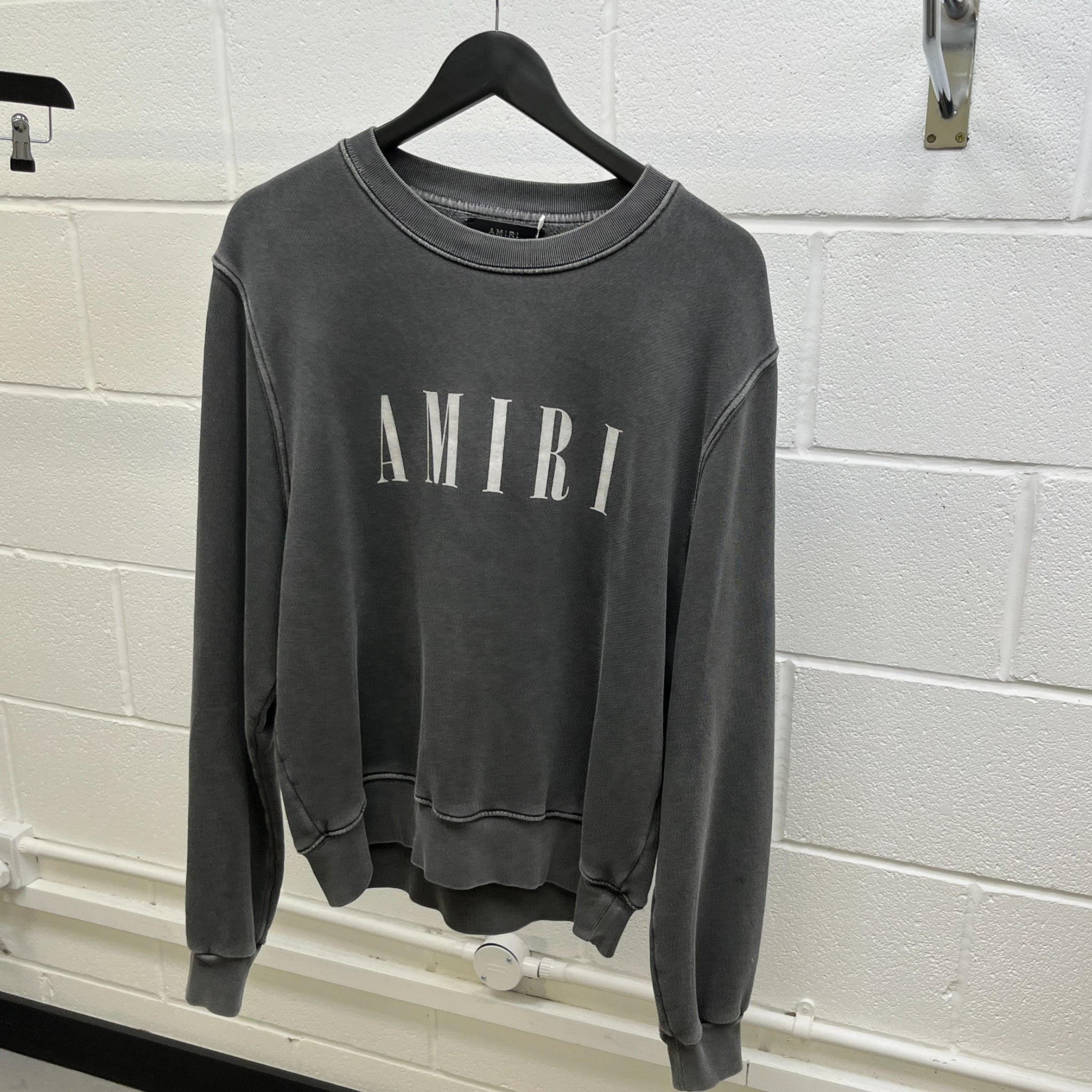 Men's Logo Print Jumper Grey Size S