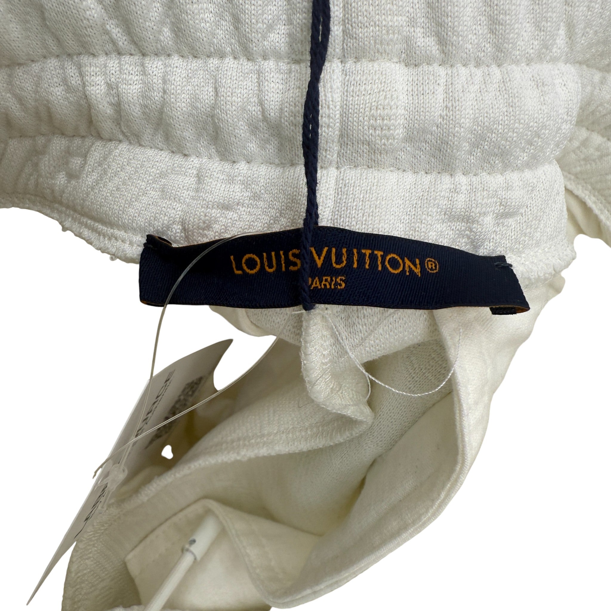 Men's Monogram Print Joggers White Size L