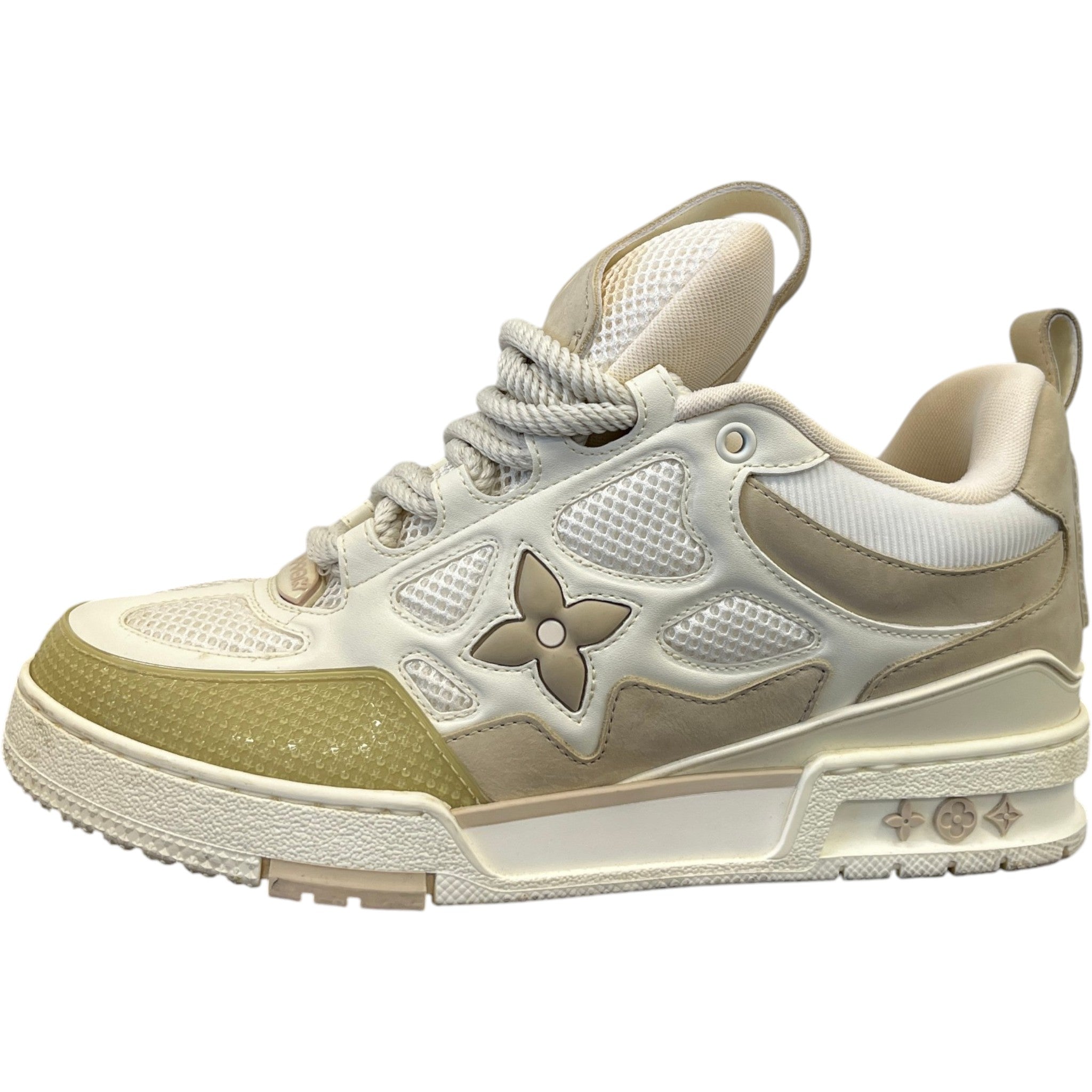 Men's Lv Skate Low Trainers Beige Size EU 40.5 / UK 6.5