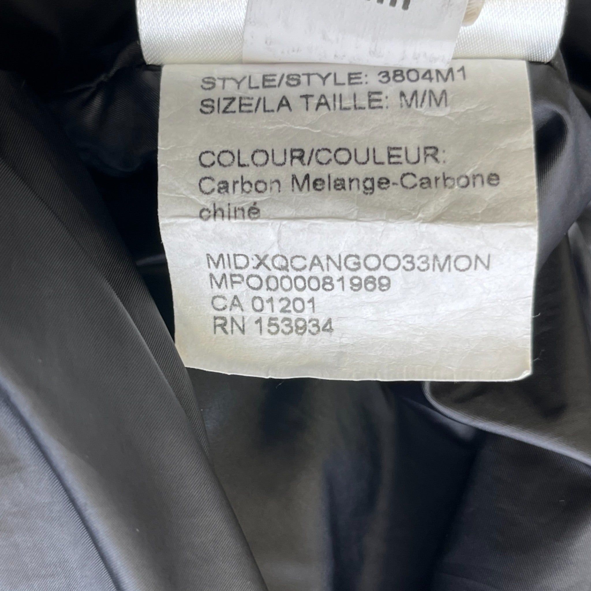 Men's Macmillan Wool Down Jacket Black Size M