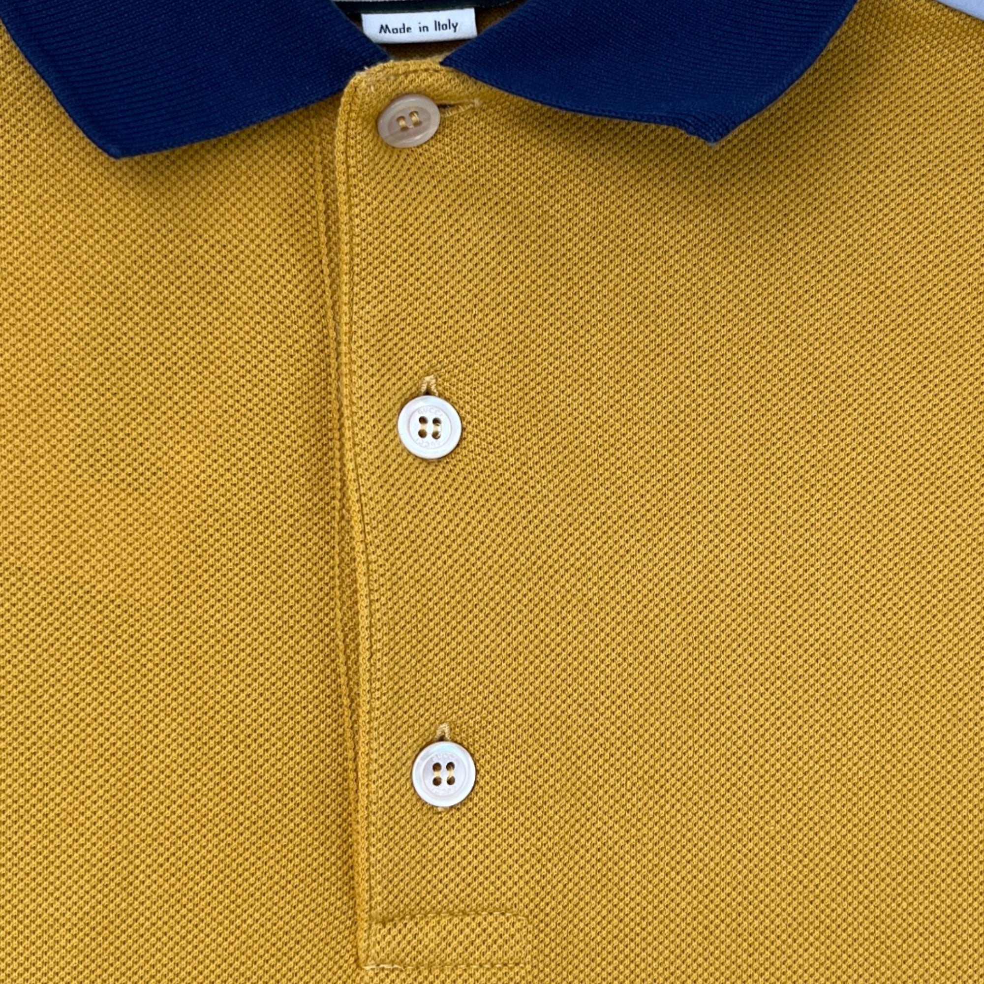 Men's Tape Logo Polo Shirt Yellow Size XS