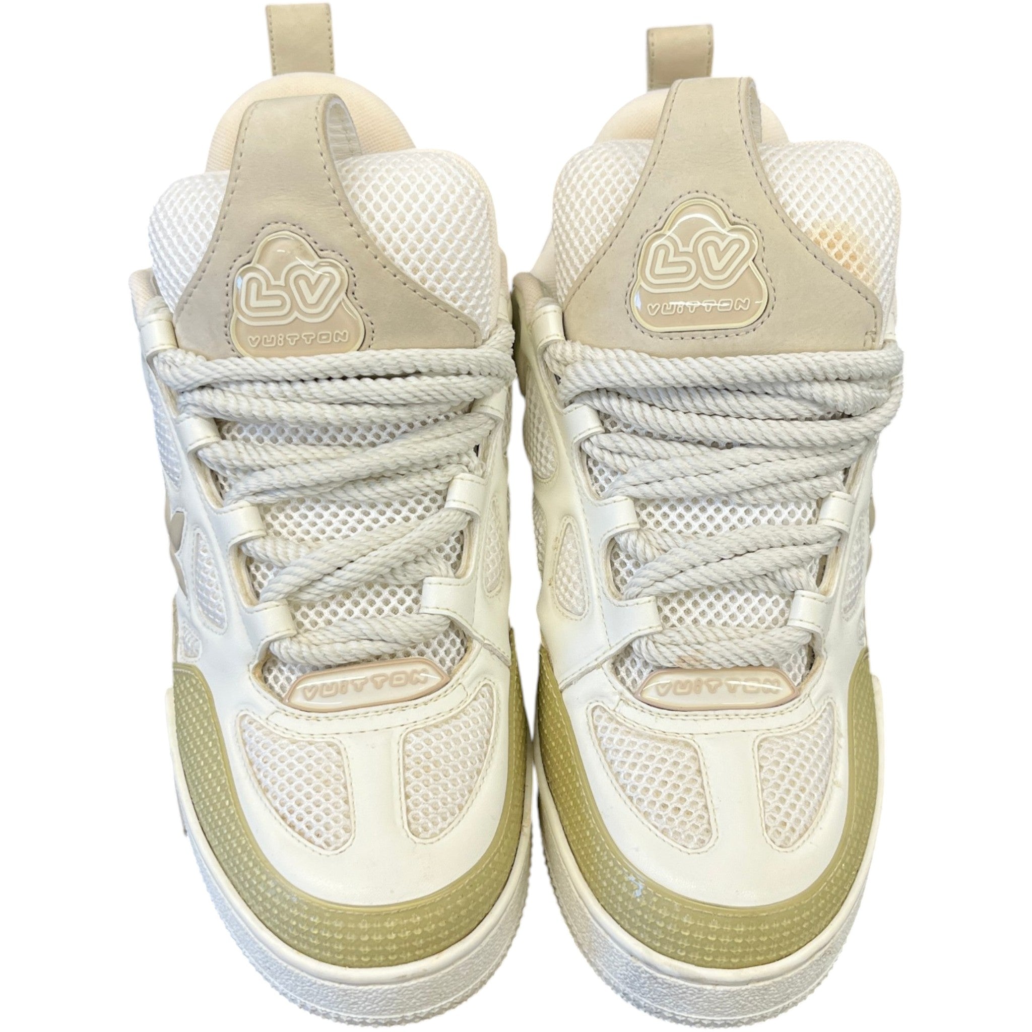 Men's Lv Skate Low Trainers Beige Size EU 40.5 / UK 6.5