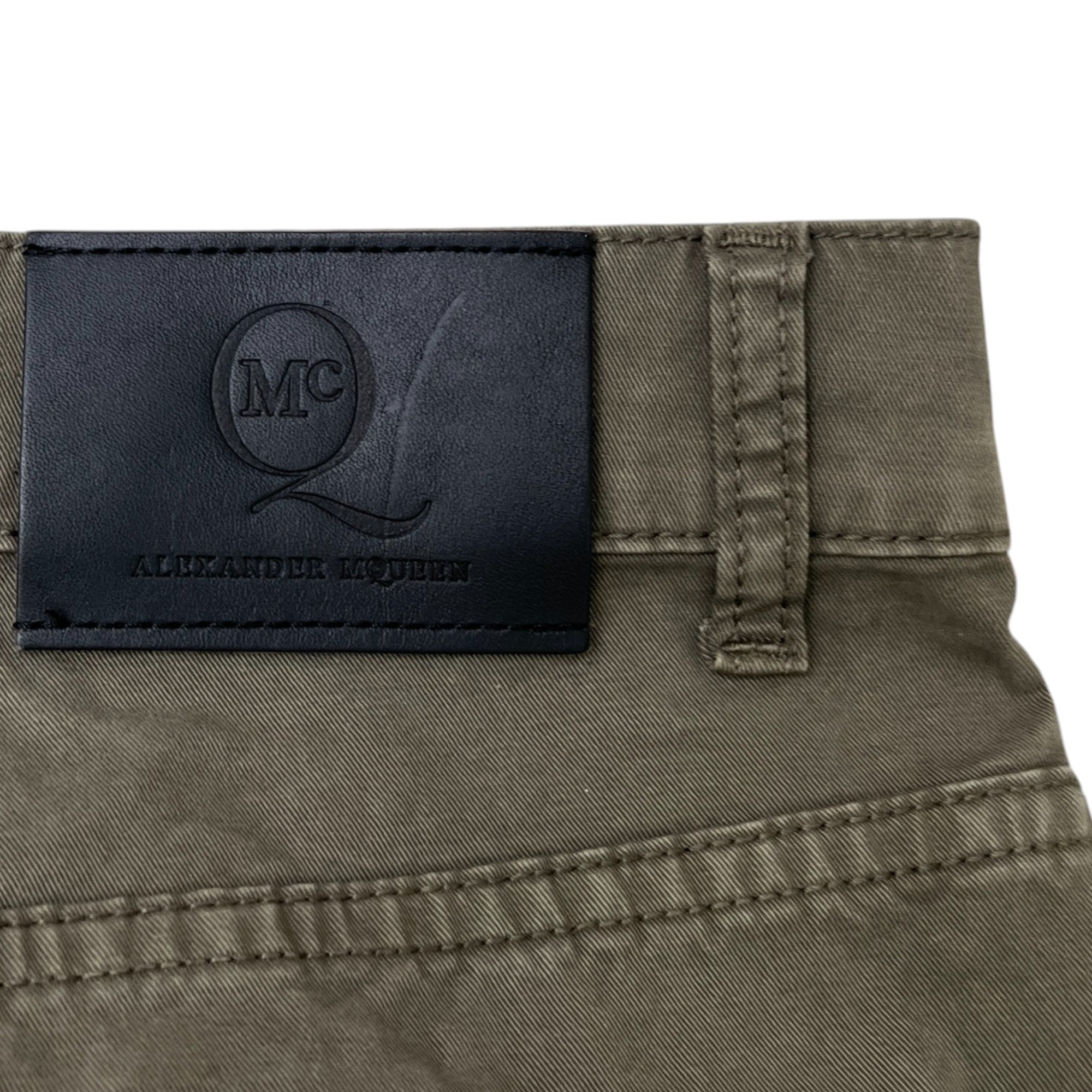 Men's Plaque Logo Jeans Khaki Size Waist 32"