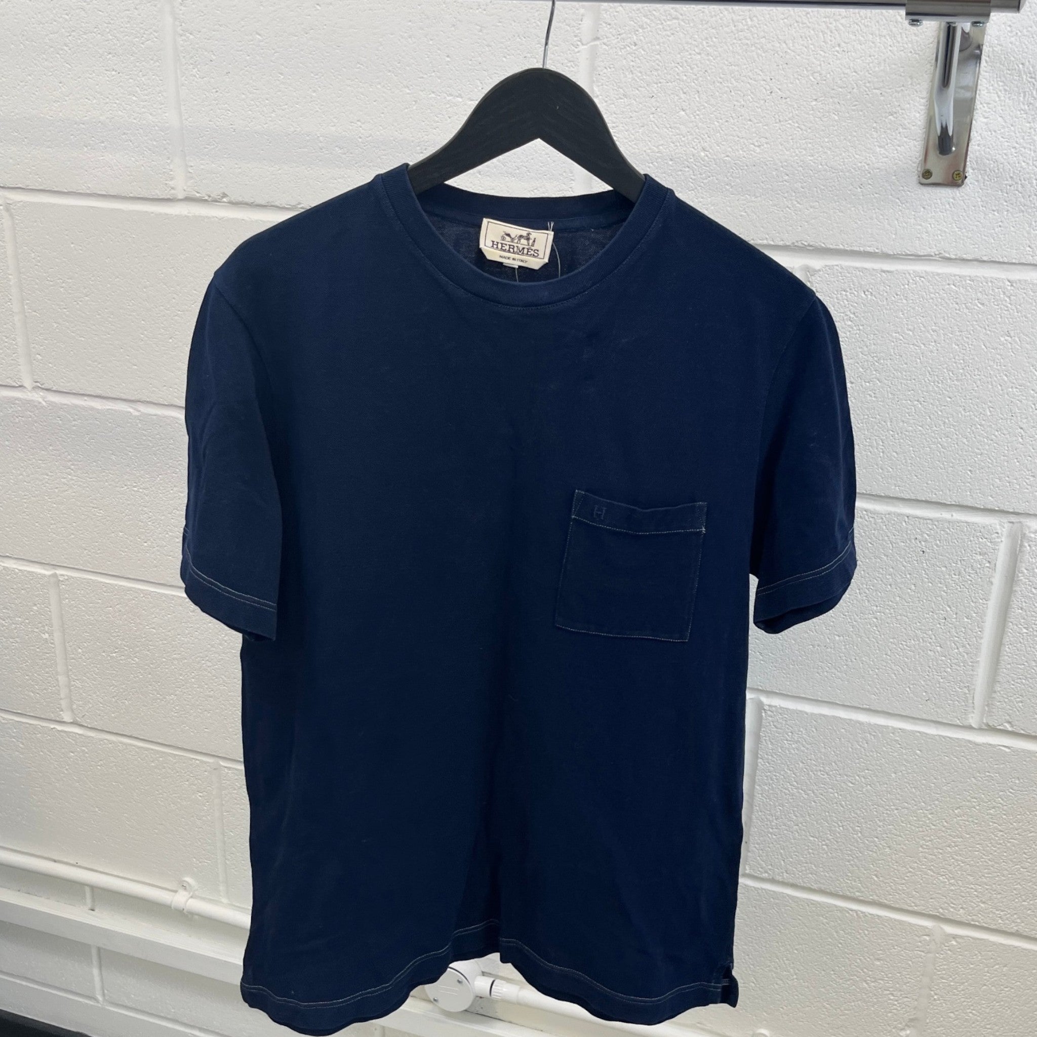 Men's Embroidered Logo T-Shirt Navy Size L