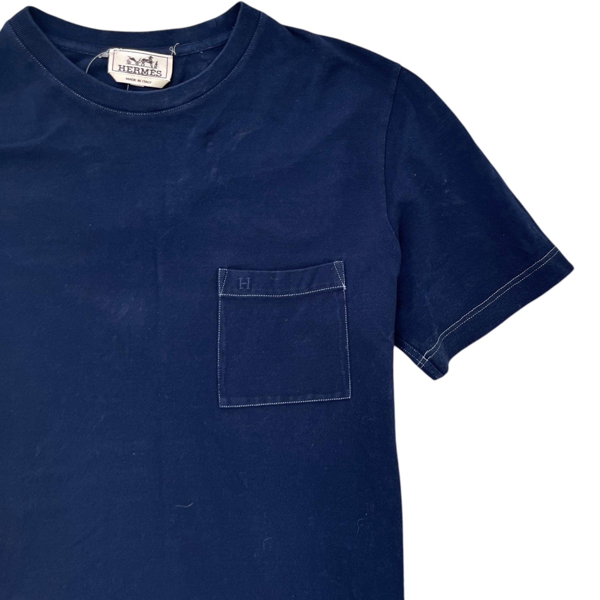Men's Embroidered Logo T-Shirt Navy Size L