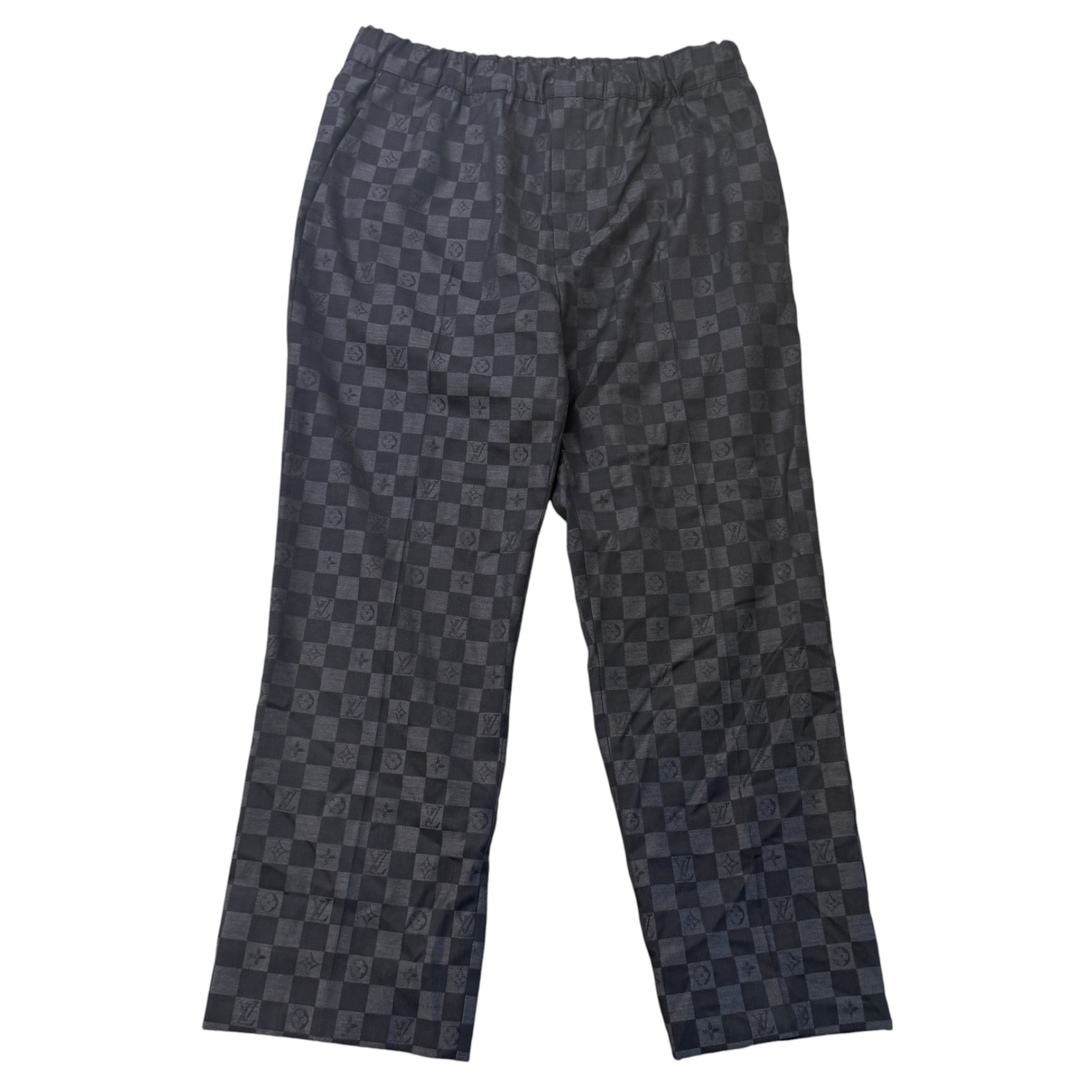Men's Damier Trousers Black Size IT 48 / UK 32