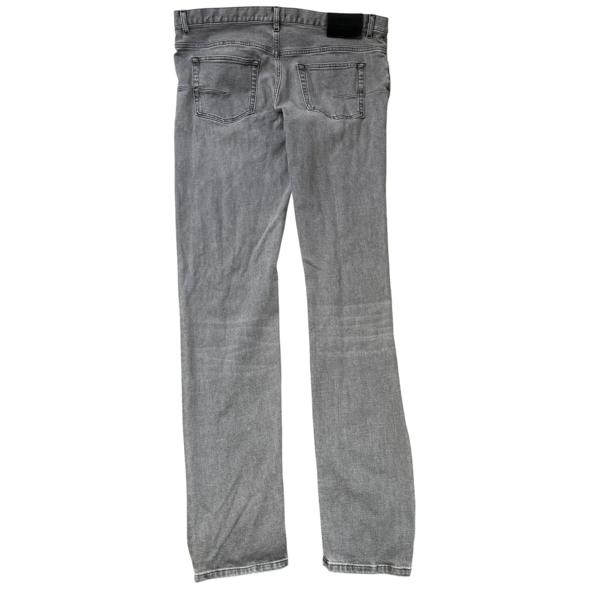 Men's Logo Patch Jeans Grey Size Waist 36"