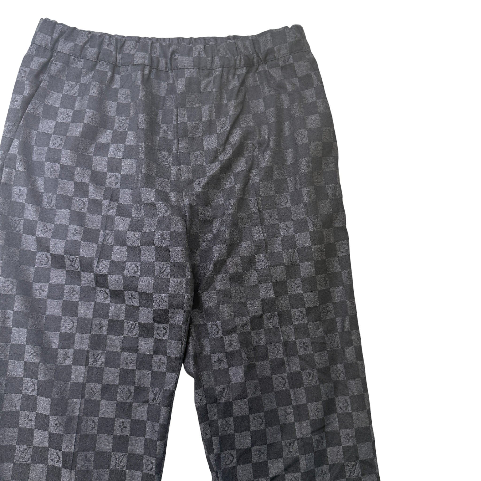 Men's Damier Trousers Black Size IT 48 / UK 32