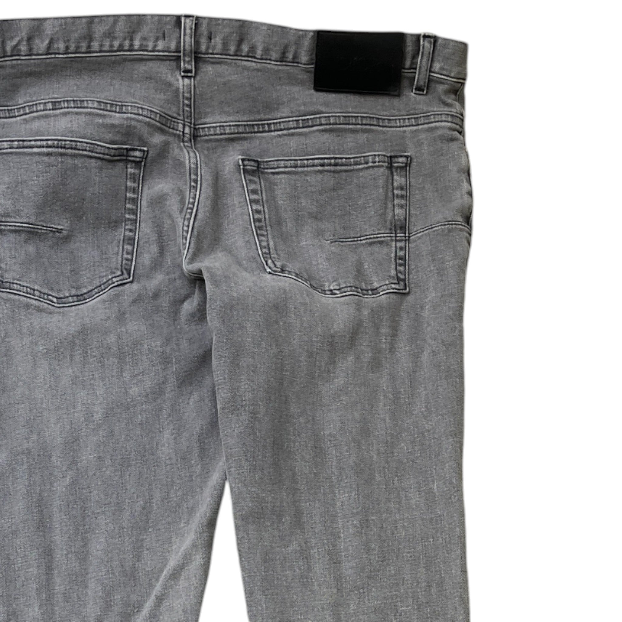 Men's Logo Patch Jeans Grey Size Waist 36"