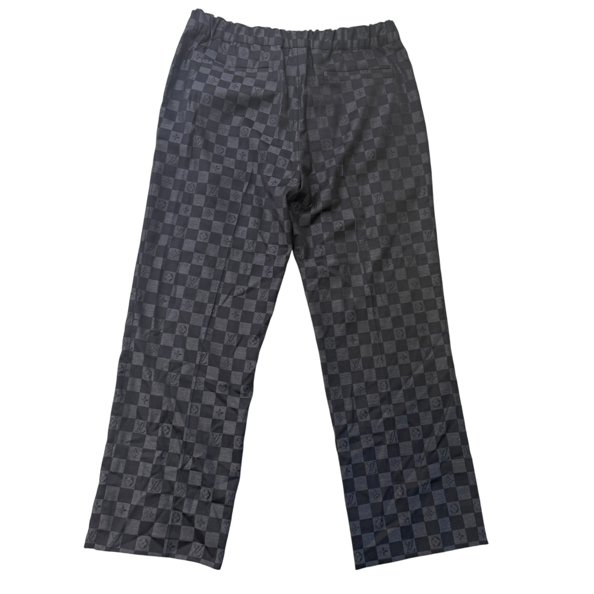 Men's Damier Trousers Black Size IT 48 / UK 32